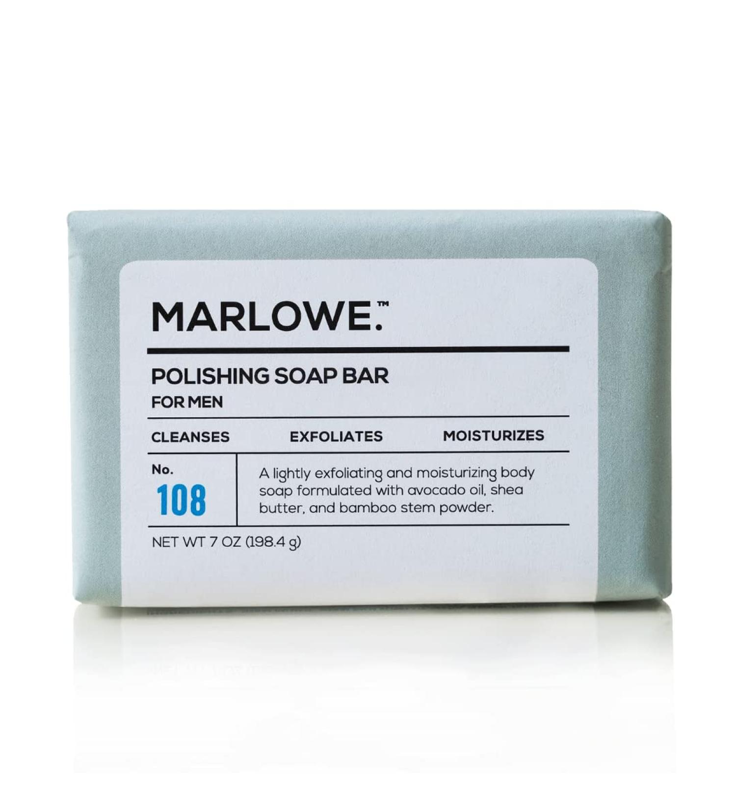 MARLOWE No. 108 Polishing Soap Bar - Cleansing & Moisturizing Bar for Men - Buy Online on SooperMarket.com