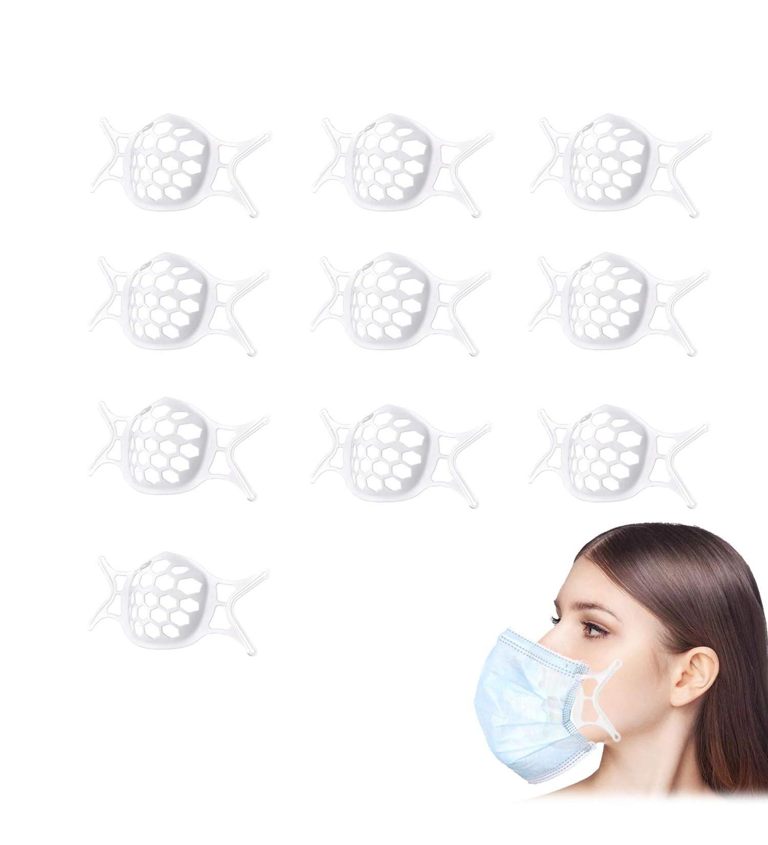 3D Silicone Bracket for Bandana - Mask Inner Support Frame for More Breathing Comfort (10 White) - Buy Online on SooperMarket.com