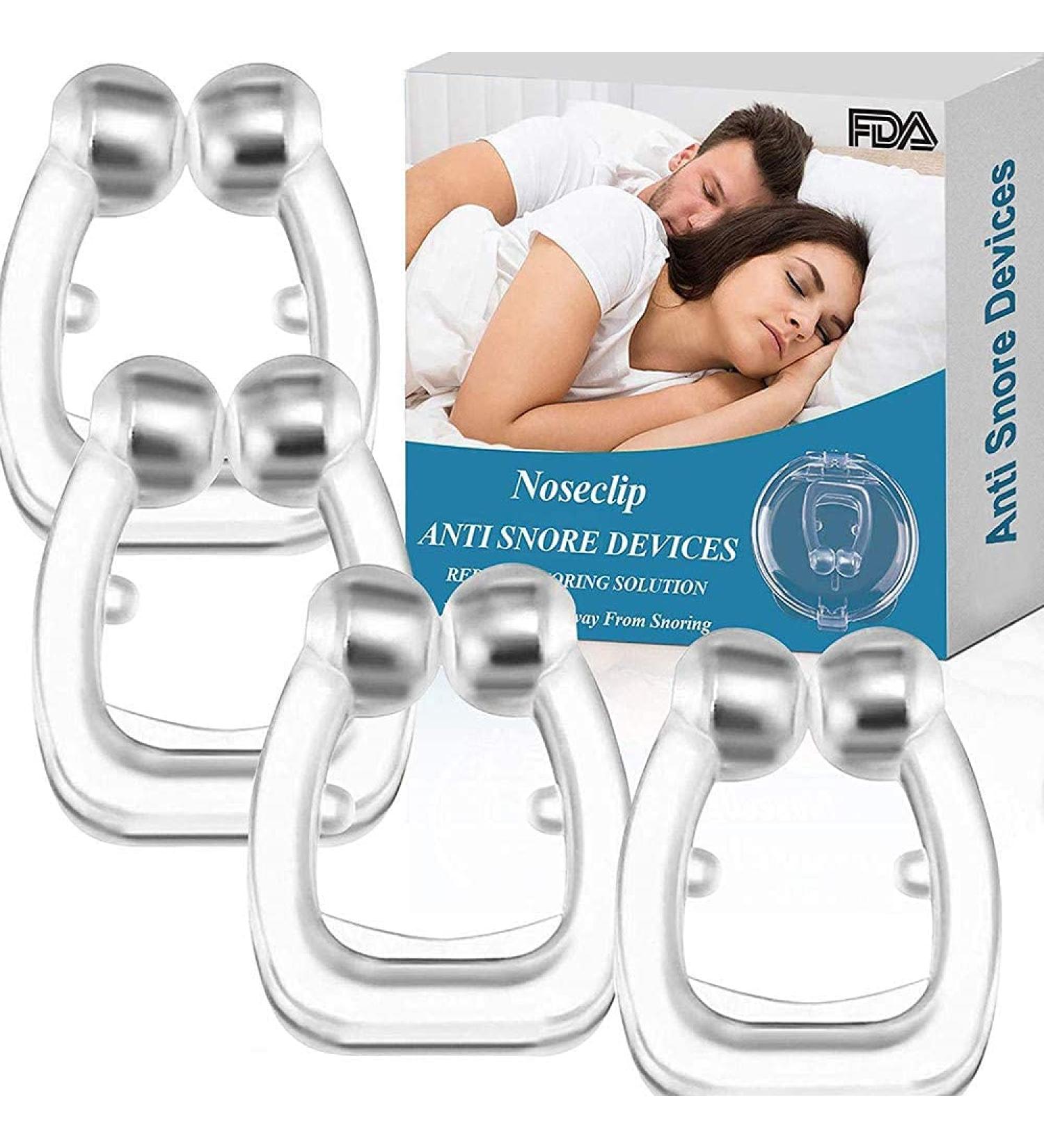 Silicone Magnetic Anti Snoring Clips - Set of 4 | Snore Stopper Nasal Dilator for Men and Women - White - Buy Online on SooperMarket.com
