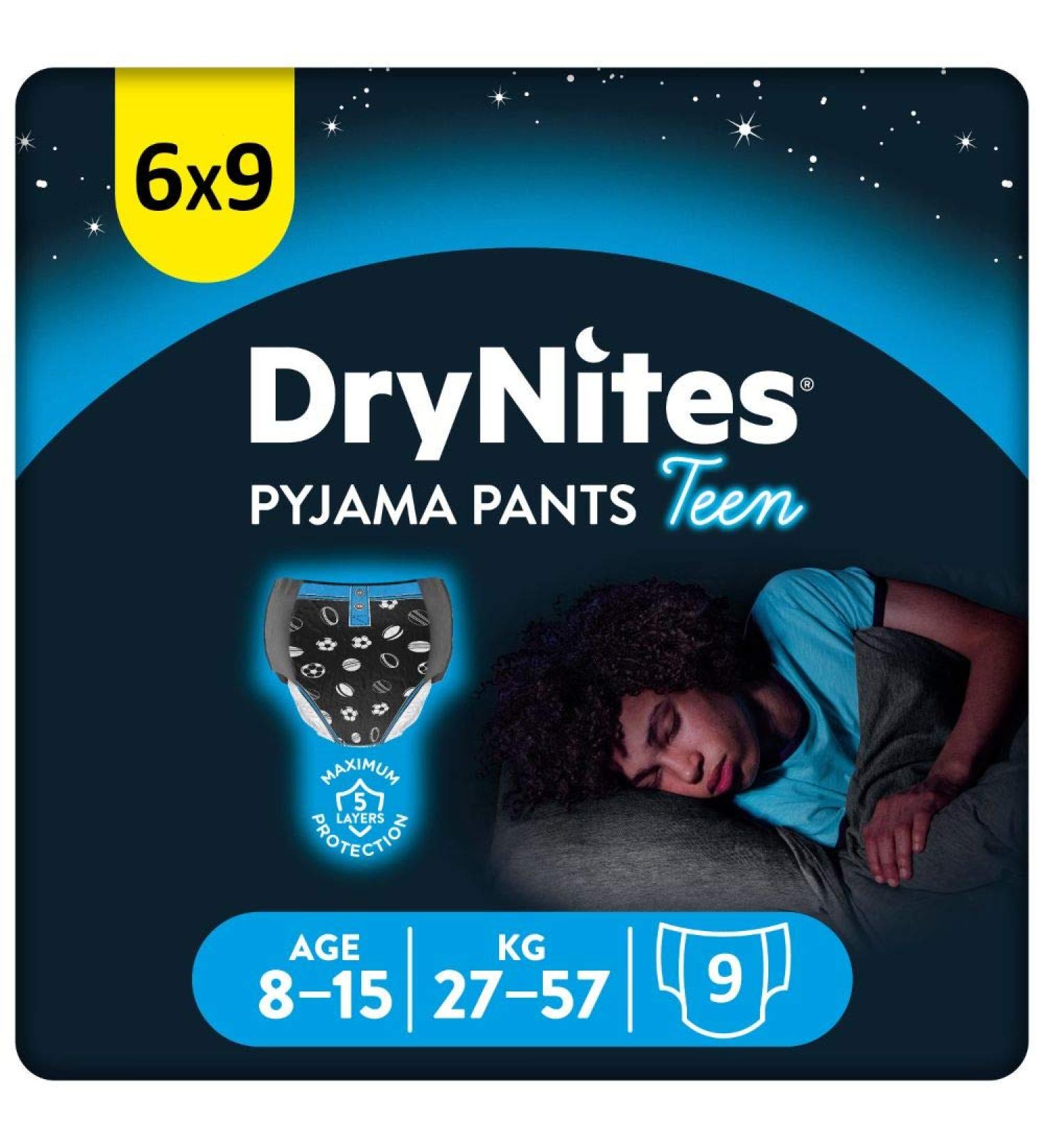 Huggies DryNites Boys High Absorbent Pajama Pants | 8-15 Years | Comfortable & Reliable Nighttime Protection - International Shipping Available - Buy Online on SooperMarket.com