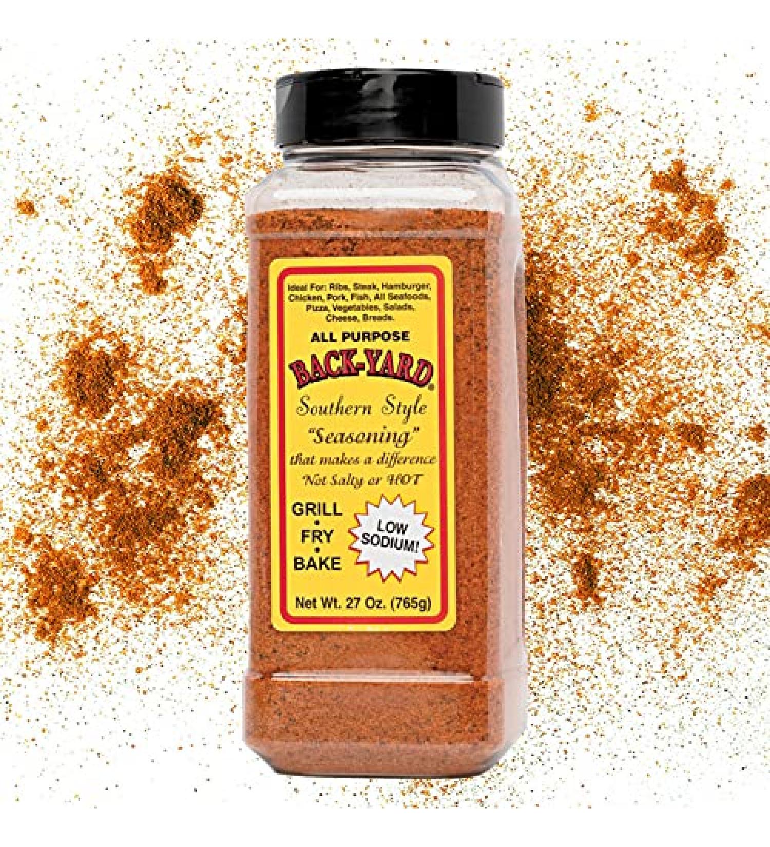 BACK-YARD Southern Style Original All Purpose Seasoning 27 oz - Value Size | Delicious Steak, Poultry, Fish & Vegetable Seasoning | Low Sodium - Buy Online on SooperMarket.com