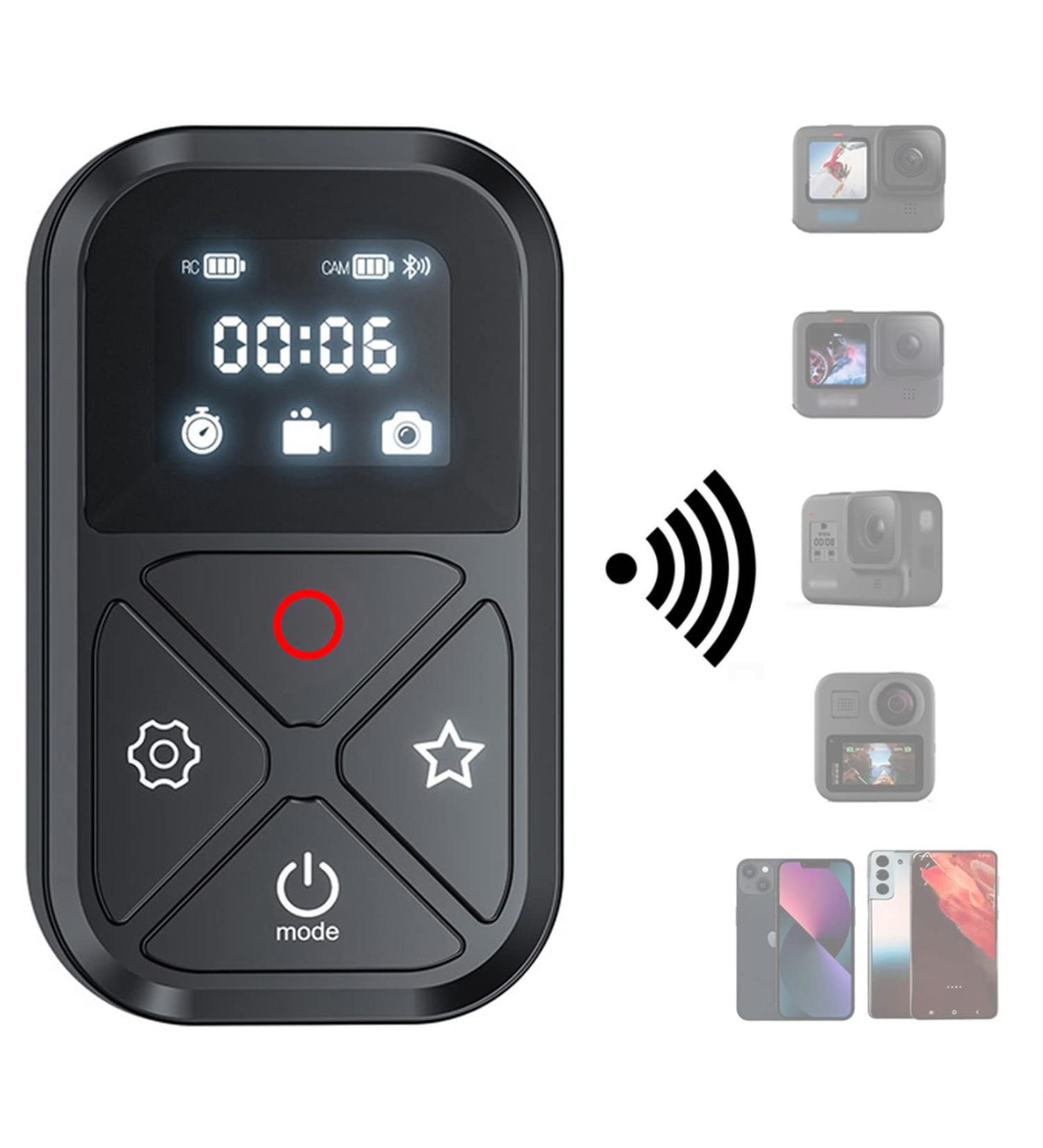 TELESIN Smart Wireless Remote Control for GoPro Hero 11, 10, 9, 8 Max | Waterproof, Dust Proof with LCD Indicator, Magnet Charger Port, Hand Strap Go Pro Accessories - Buy Online on SooperMarket.com