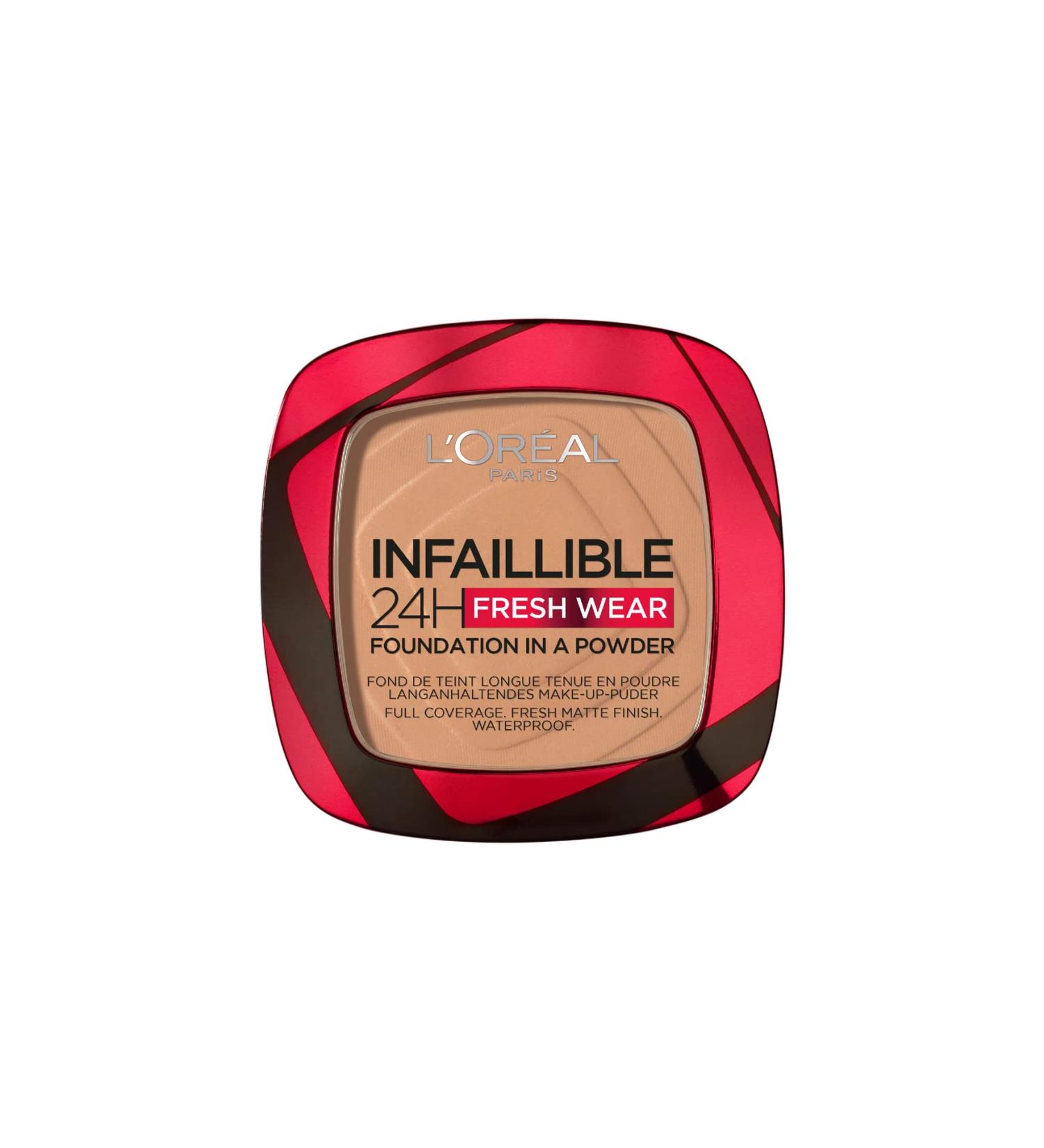 L'Oreal Paris Foundation in a Powder Longwear Coverage with a Mattifying Finish Water- and Heat-Resistant Infallible 24H Fresh Wear 260 Golden Sun 260 Golden Sun 9 g (Pack of 1) - Buy Online on SooperMarket.com