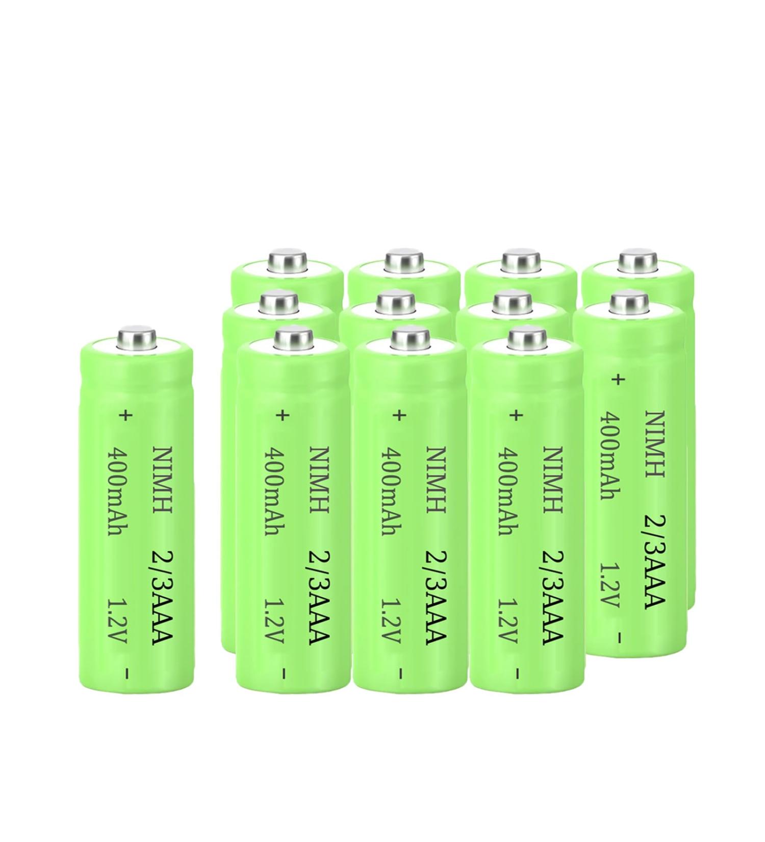 1.2V 400mAh NiMH Rechargeable Batteries - 12 Pack Button Top for DIY LED Solar Lights | International Shipping Available - Buy Online on SooperMarket.com