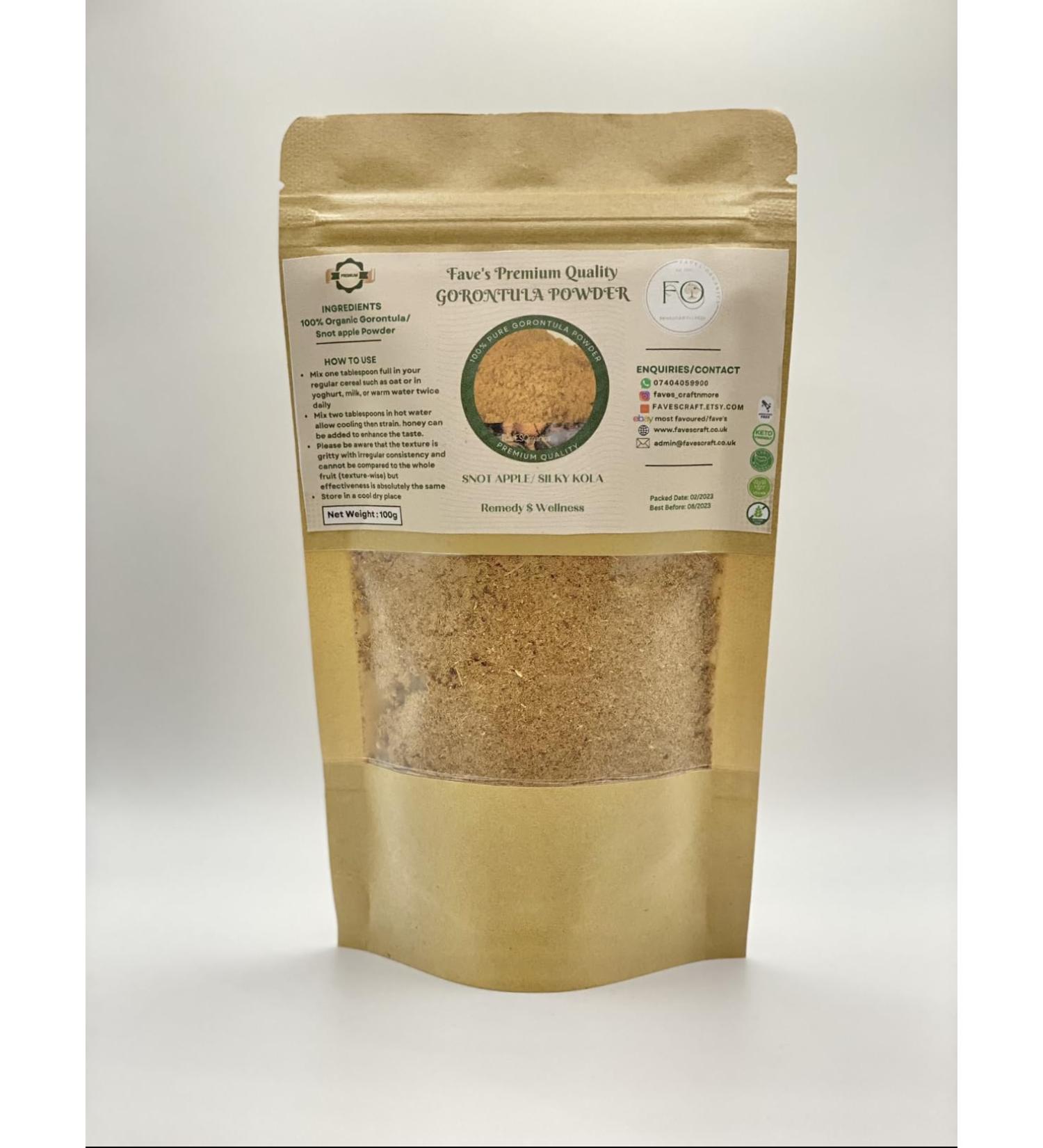 GoronTula Powder Snot Apple Powder from 100% Gorontula Fruits Silky Kola Powder The Feminine Magical Companion Aphrodisiac Kayanmata(100g)