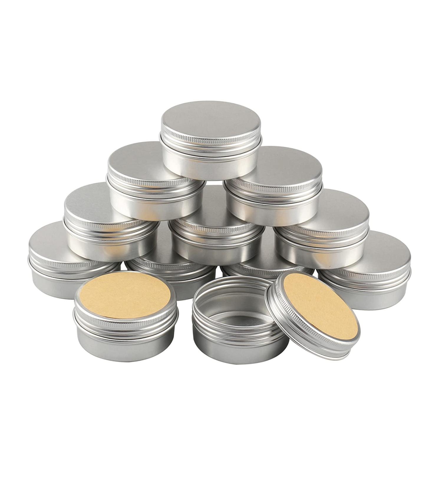 Buy 24-Piece 50ml Silver Aluminum Screw Cap Containers - Perfect for Cosmetics & Creams | Eco-Friendly Storage Solution - Buy Online on SooperMarket.com