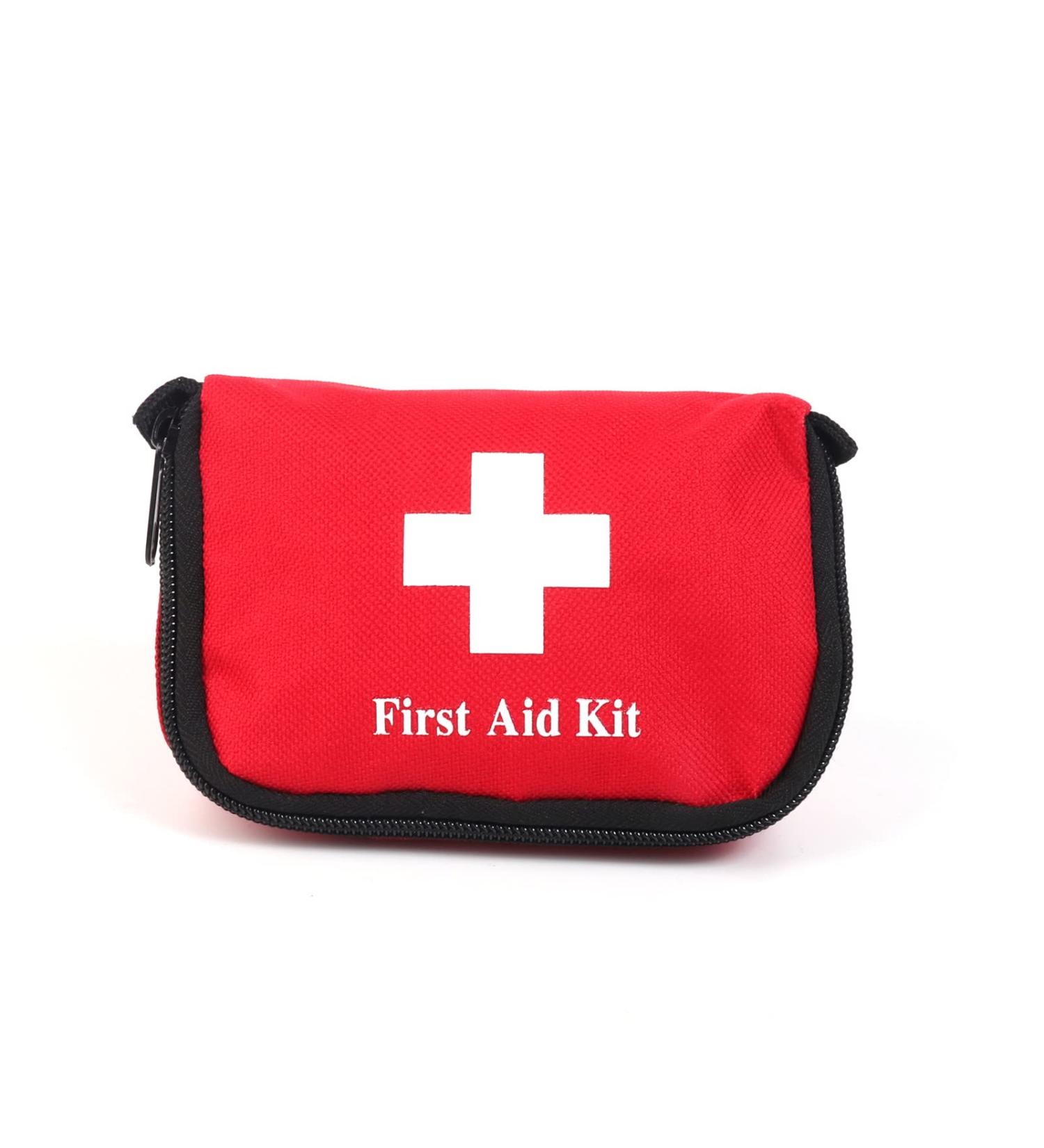 Jipemtra Red First Aid Bag - Compact & Portable Emergency Rescue Pouch for Home, Car, Office & Outdoor Activities - Buy Online on SooperMarket.com