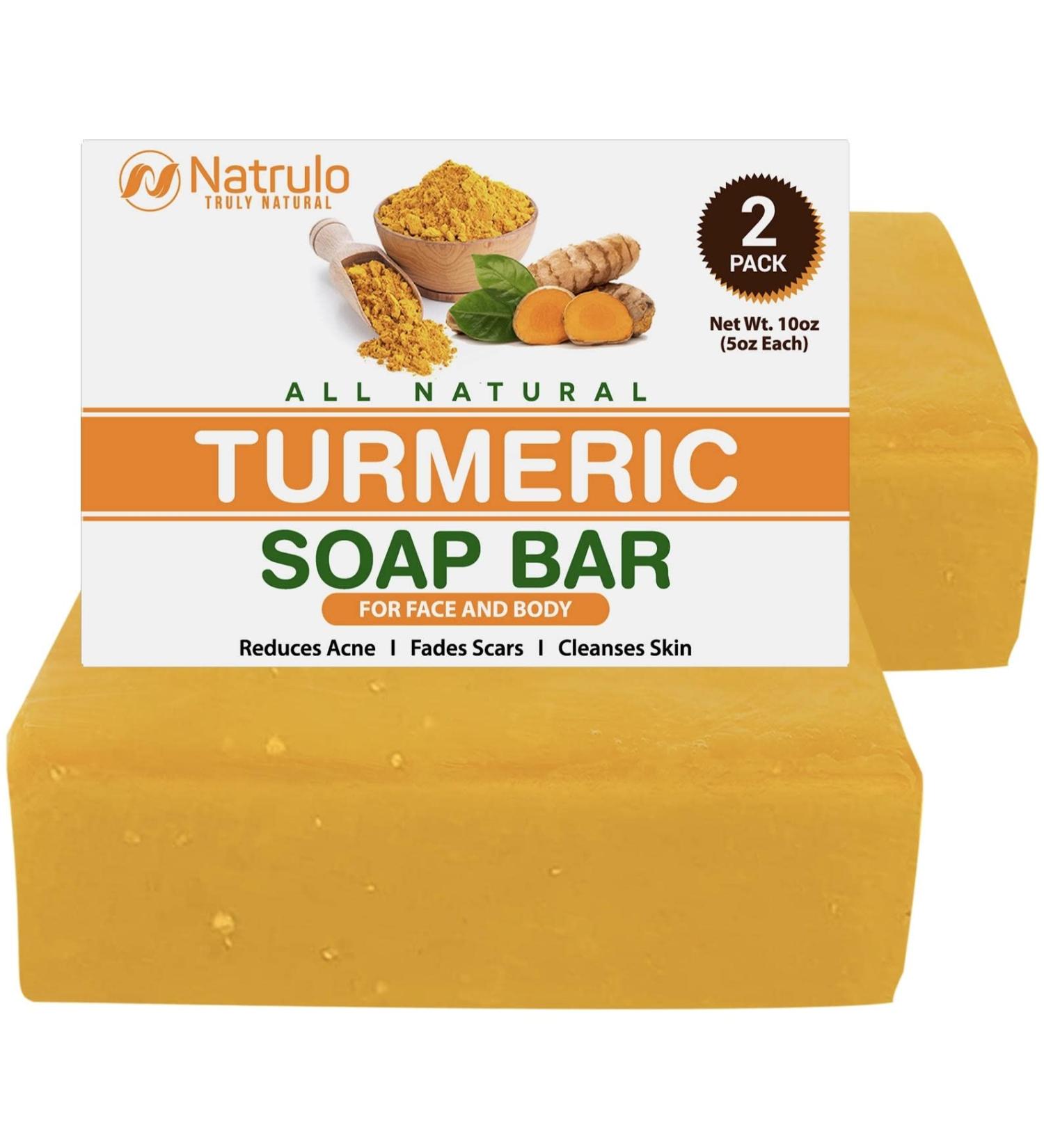 Natural Turmeric Soap Bar for Face & Body - Skin Brightening, Acne Reduction & Dark Spot Lightening - 5oz Bar Soap for All Skin Types - Buy Online on SooperMarket.com