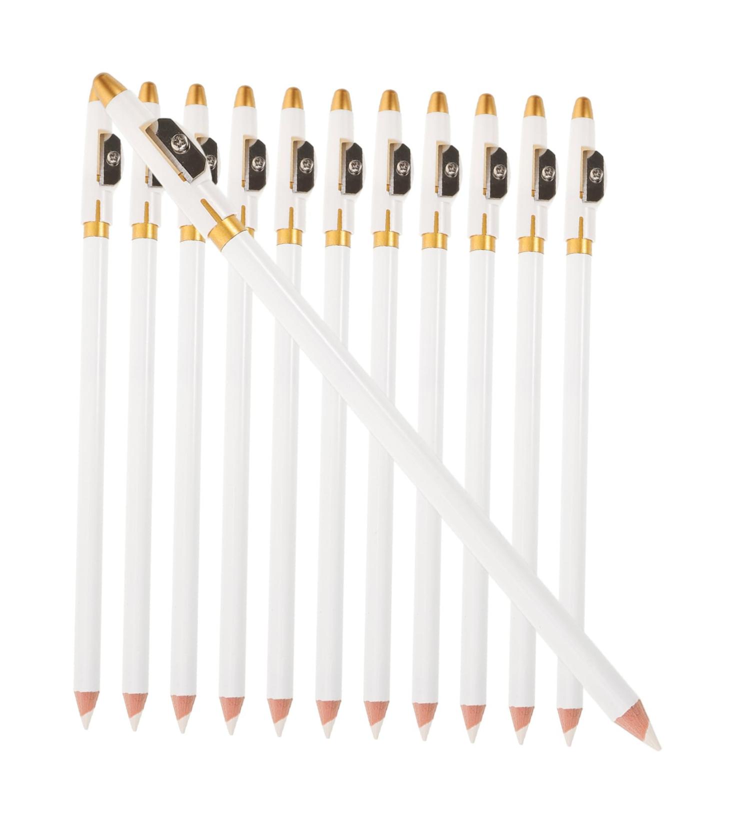 Gogogmee 12pcs Eyebrow Pencil Sharpener Women Eyebrow Pencil Makeup Brow Pencil Eyeliner Pencil White Wooden - Buy Online on SooperMarket.com