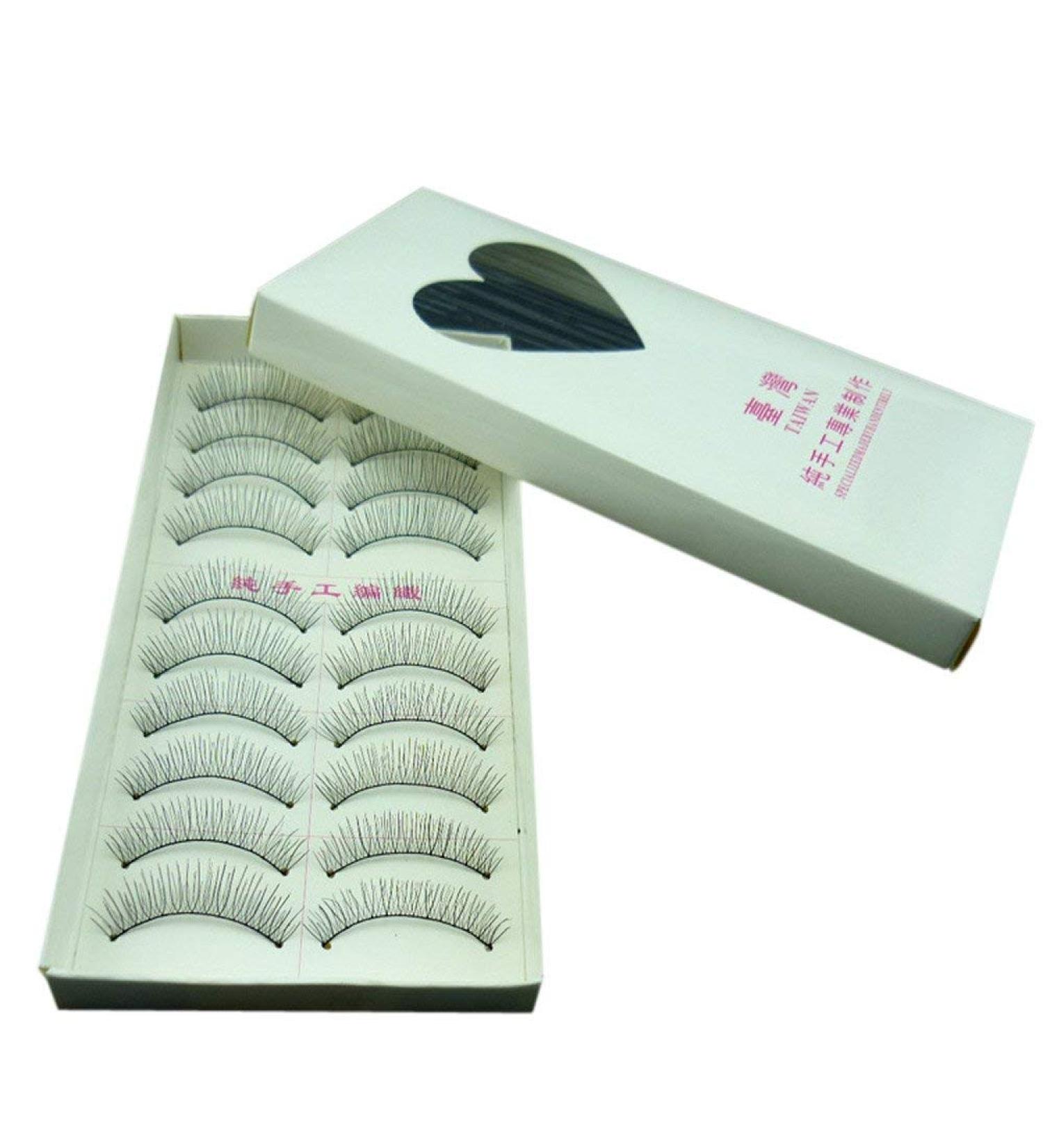 Careforyou 10 Pairs Taiwan False Eyelashes - Long Natural Handmade Cross Style #216 | Soft Makeup for Stunning Eyes - Buy Online on SooperMarket.com