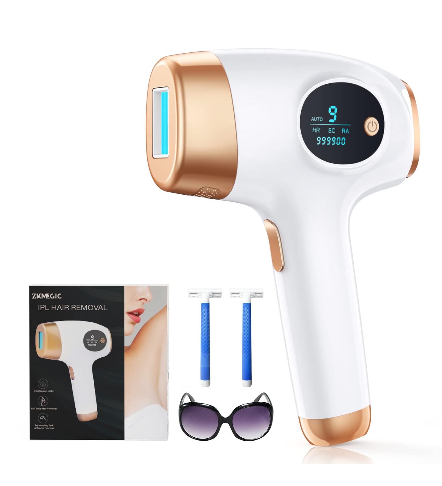 IPL Hair Removal Device | 9 Energy Levels, 3 Functions | Long-Lasting Smooth Skin | 999,900 Light Pulses | White - Buy Online on SooperMarket.com