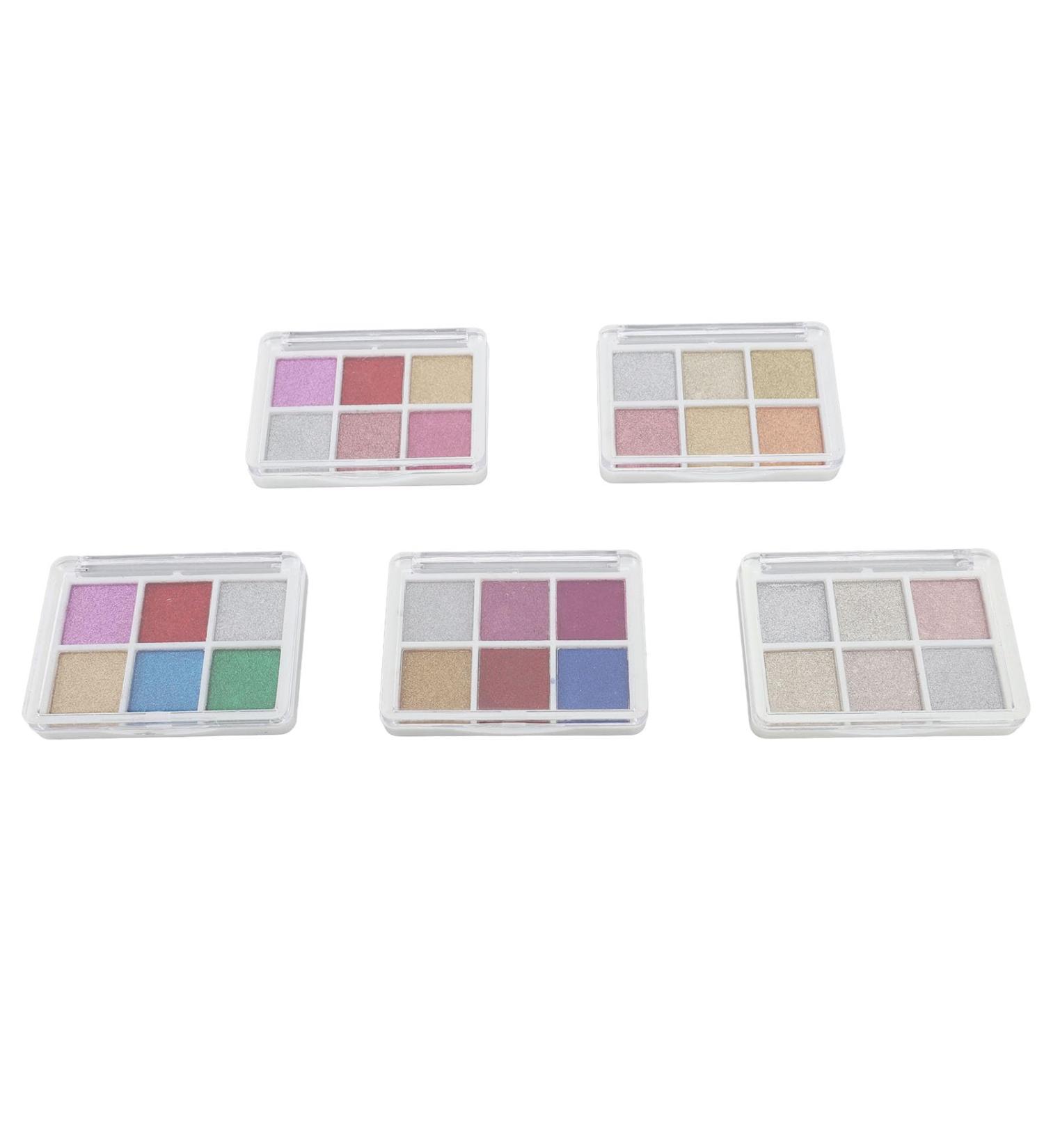 6 Colors Glitter Metallic Mirror Effect Nail Powder Long Lasting and Fine Powder Texture Suitable for DIY Nail Art with 15 Eyeshadow Sticks - Buy Online on SooperMarket.com