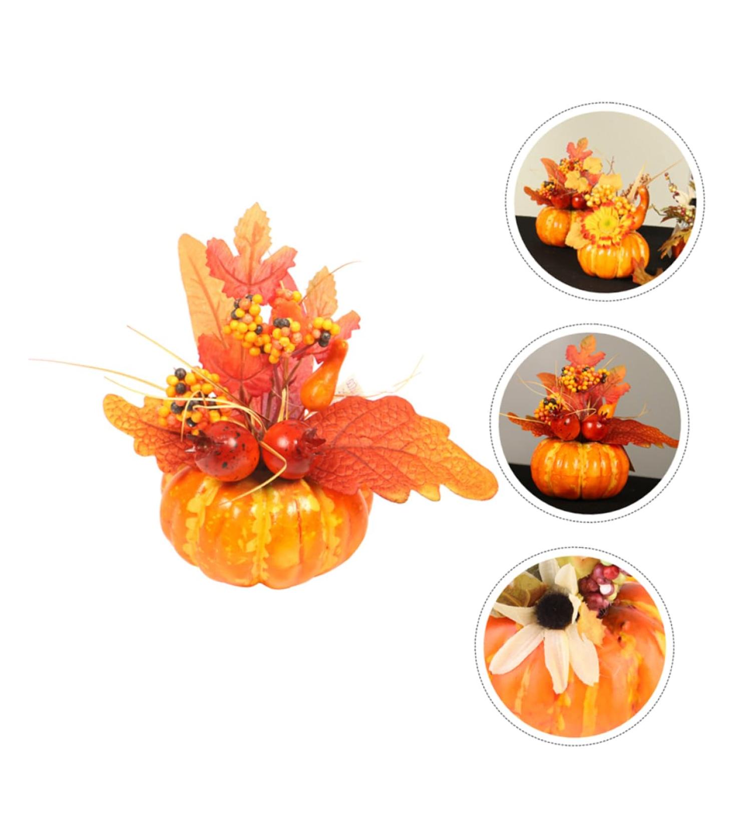 AOKWAWALIY 2pcs Pumpkin Ornaments Sunflower Ornament Simulation Halloween Pumpkin Realistic Pumpkin Photography Prop for Halloween Decor Simulation Pumpkin Household Potted Plant Foam - Buy Online on SooperMarket.com