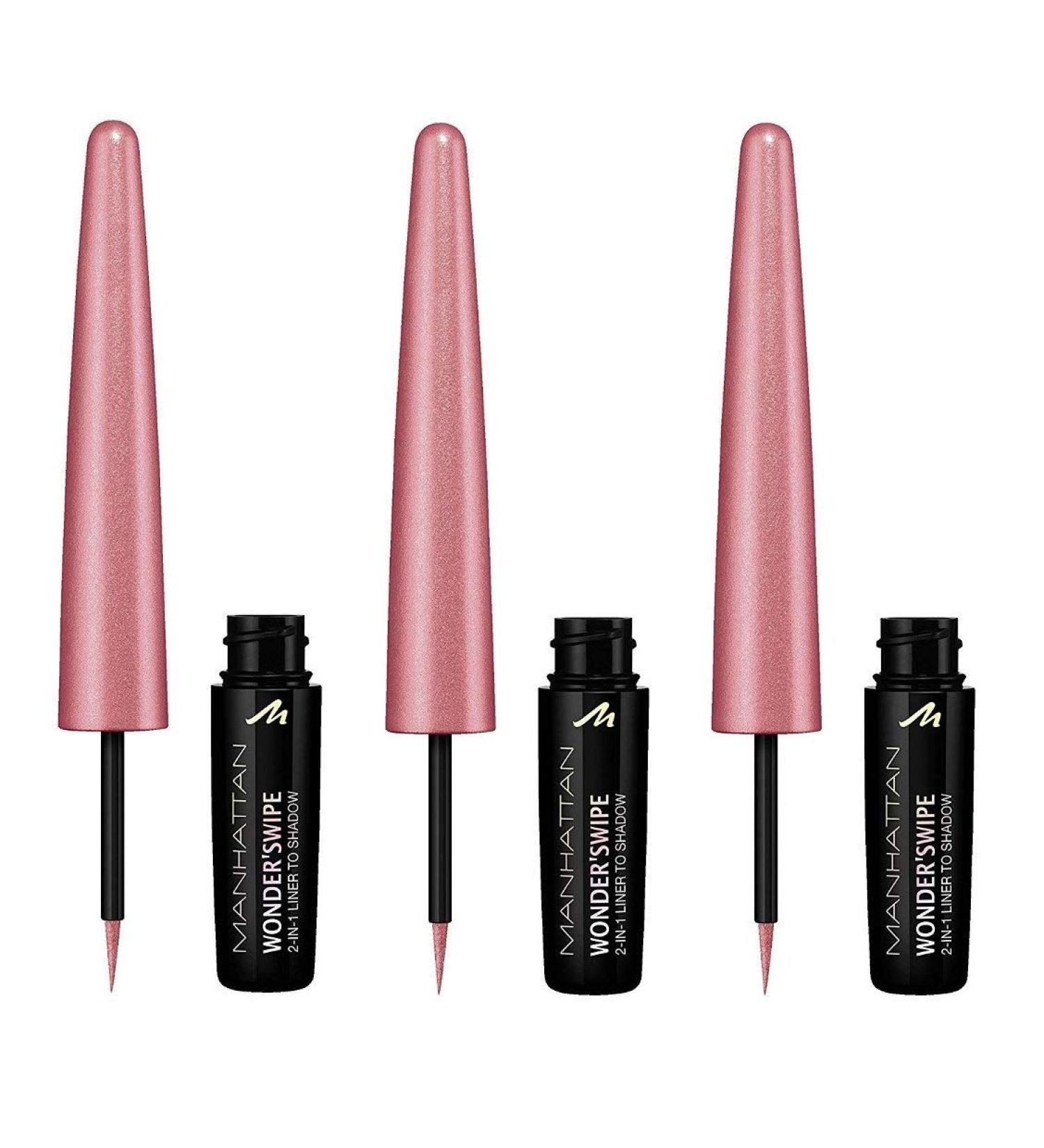 Buy Manhattan Wonder'swipe 2-in-1 Shimmering Eyeliner & Eye Shadow - My Bae Pink (Pack of 3) | International Shipping - Buy Online on SooperMarket.com