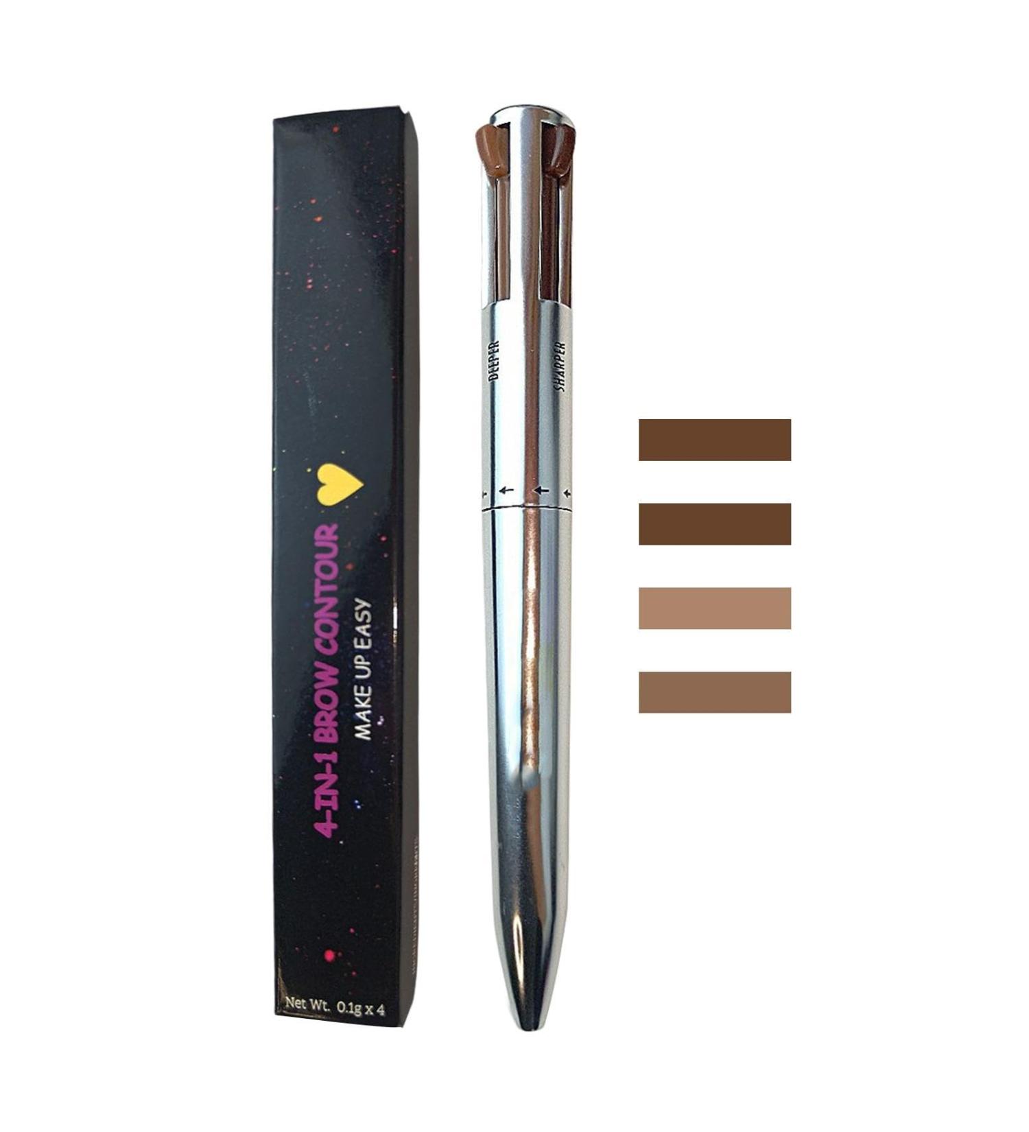 1/3PCS 4 In1 Eyebrow Contour Highlight Pen 4 in 1 Makeup Pen Waterproof Defining Highlighting Brow Pen Rotating Eyebrow Pencil Portable Eye Beauty Makeup Tool Gifts for Birthday Christmas 02# - Buy Online on SooperMarket.com