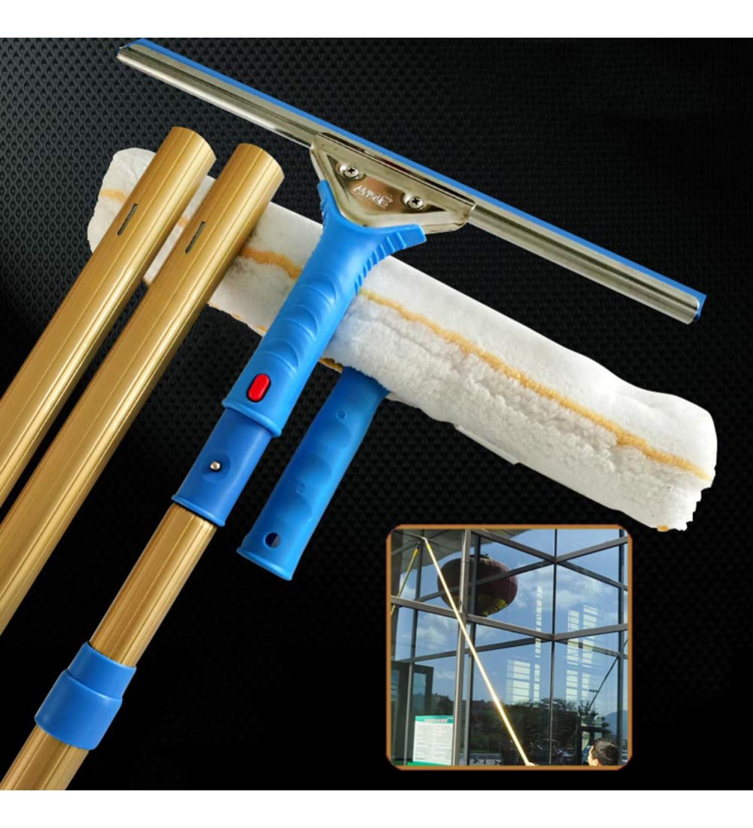 photovoltaic cleaner window cleaning pole Telescoping High Window Cleaner Window Cleaning Equipment 2 in 1 Microfiber Cloth and Rubber Squeegee 1.7-9.5 M Long Telescopic Pole Best for Lon 9.5m/31ft - Buy Online on SooperMarket.com