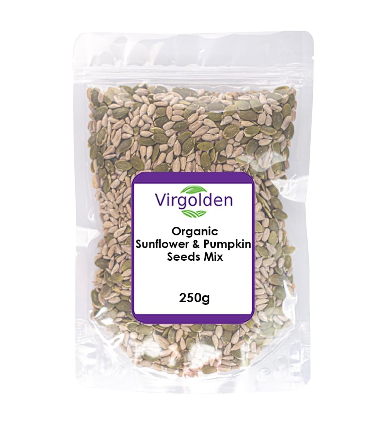 Organic Sunflower & Pumpkin Seeds Mix 250g by Virgolden Organic - Buy Online on SooperMarket.com