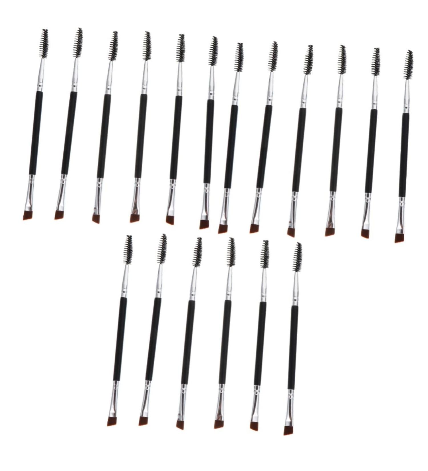 Didiseaon 18 Pcs Angled Makeup Brush Set - Pro Eyebrow Mascara & Eye Grooming Tools - Double Sided Brushes for Flawless Makeup Application - Buy Online on SooperMarket.com