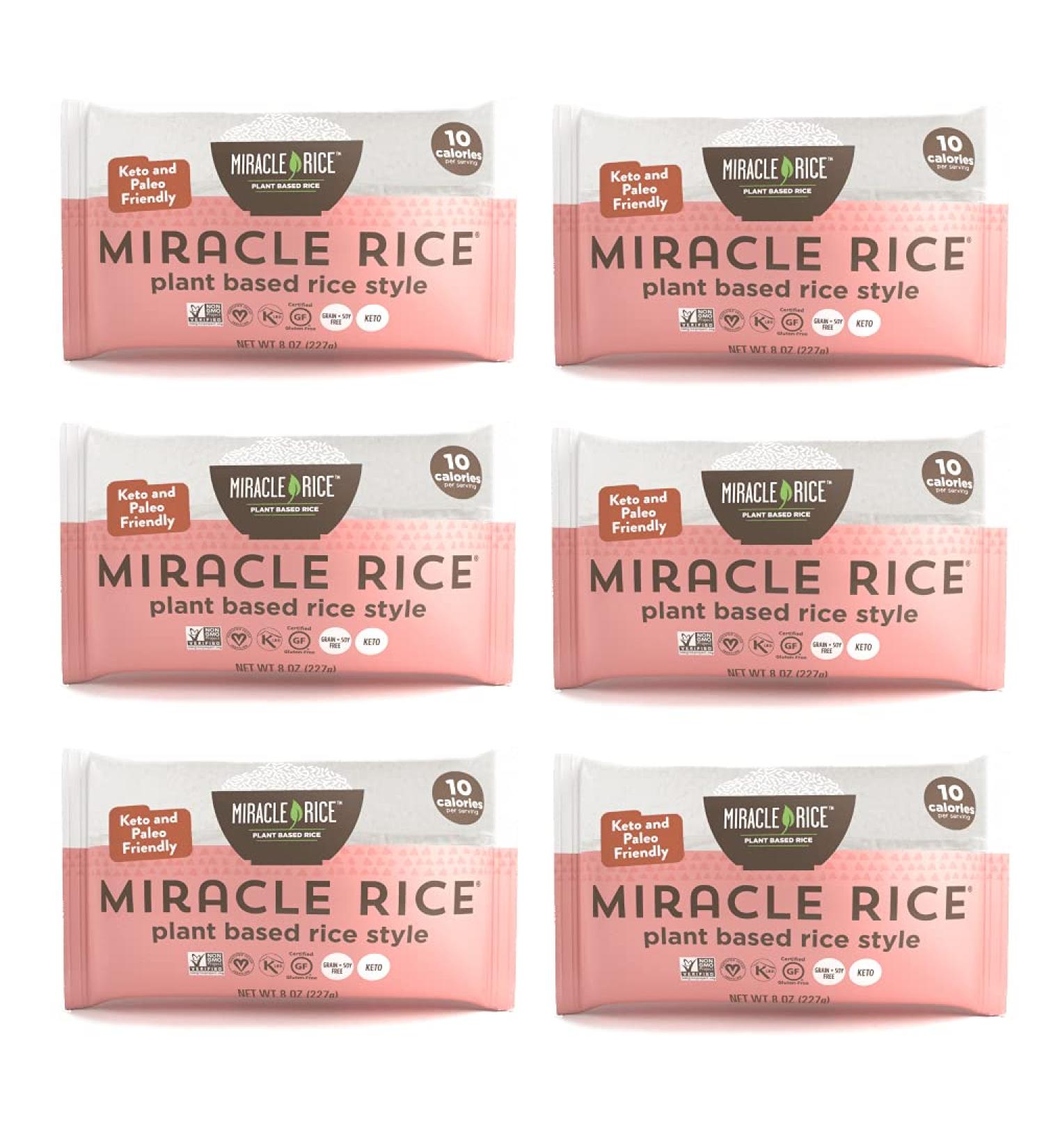 Miracle Noodle Miracle Rice - Gluten-free Shirataki Rice | Keto, Vegan, Soy-Free | 0 Calories, 0 Carbs | Kosher, Paleo, Dairy-Free - 8 oz (Pack of 6) - Buy Online on SooperMarket.com