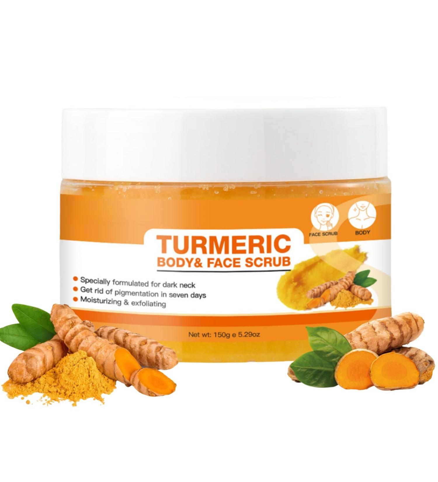Turmeric Body Scrub Body Scrub Exfoliator Turmeric Exfoliating Body Scrub Face Scrub Turmeric Salt Scrub Dark Spots Exfoliating Body Scrub Brightening Body Scrub for Deep Cleansing Moisturizing - Buy Online on SooperMarket.com