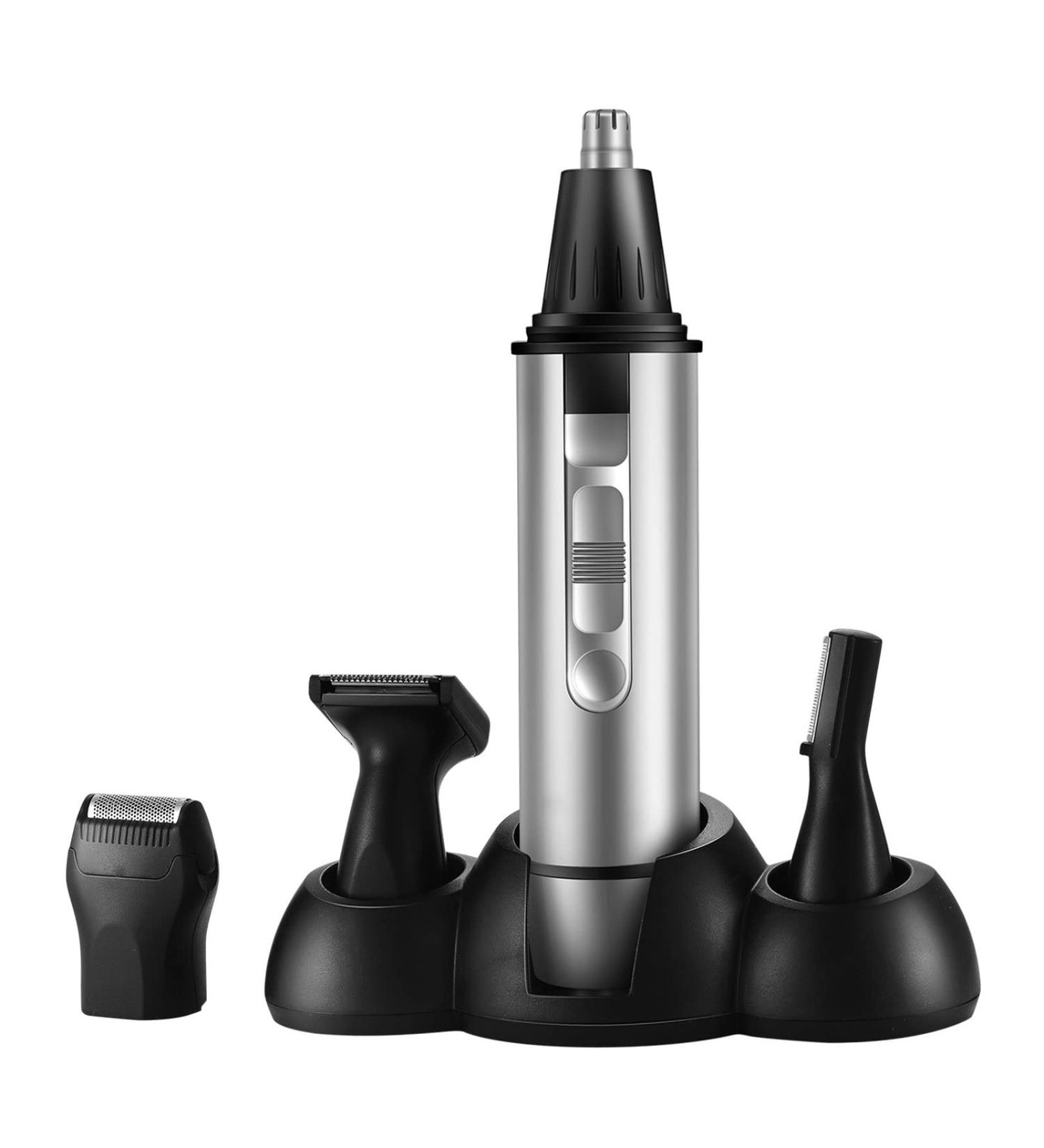 4 in 1 Nose Hair Trimmer for Men - Waterproof Ear & Eyebrow Clipper Travel-Friendly Battery-Powered Grooming Tool - Buy Online on SooperMarket.com