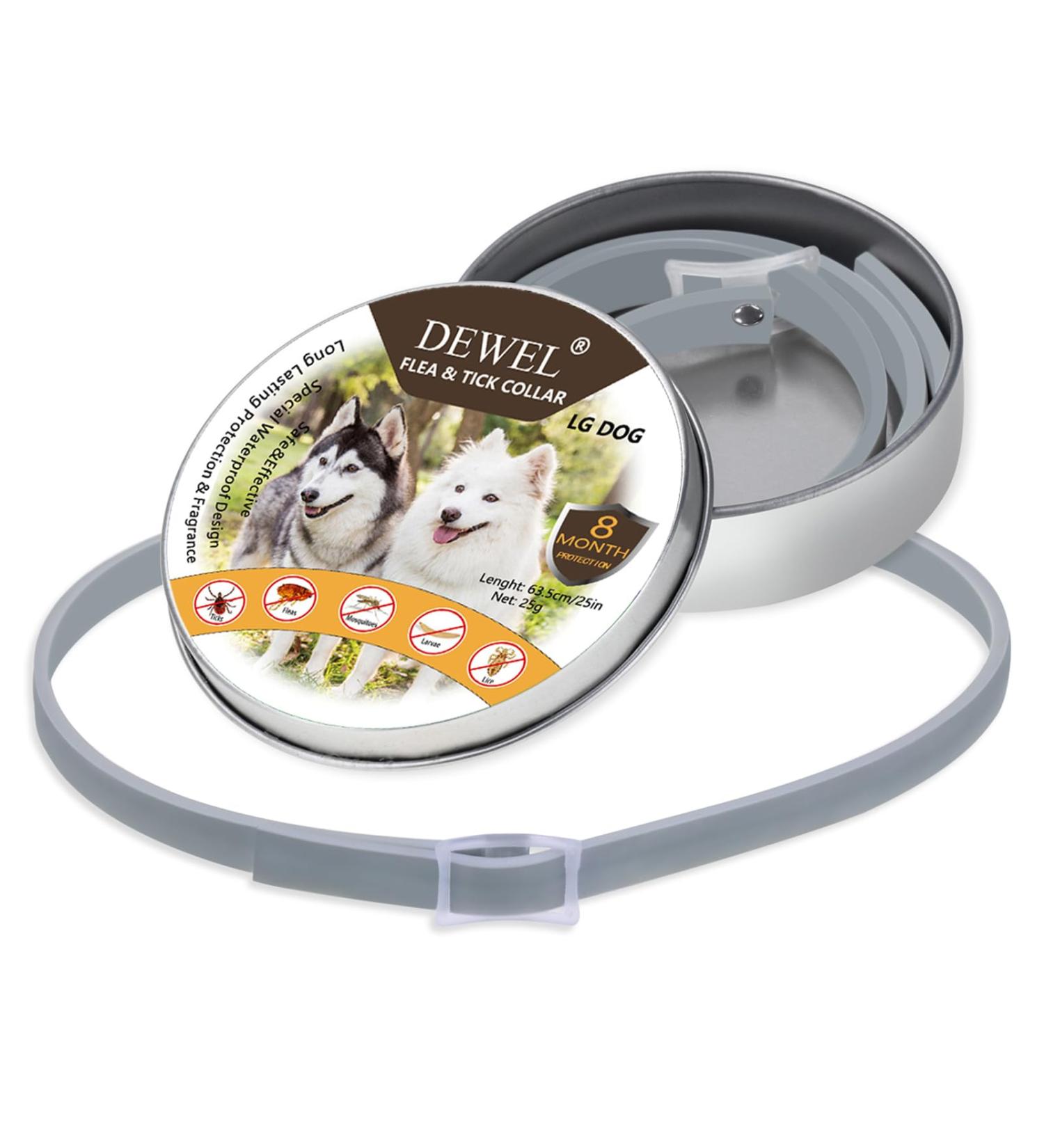 DEWEL Tick Collar for Dogs - Adjustable 63.5cm Waterproof Flea & Tick Protection - Buy Online on SooperMarket.com