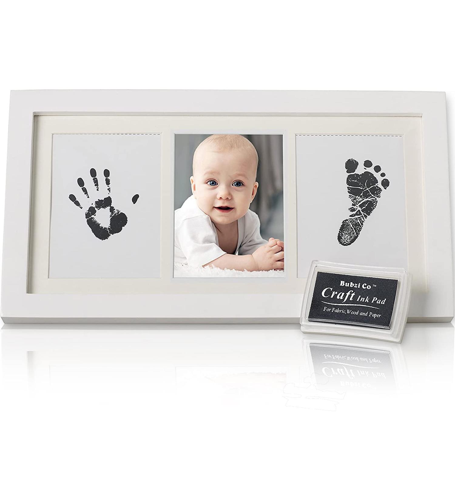 Baby Handprint & Footprint Kit | Memorable Keepsake Photo Frame for Newborn Girls & Boys | Unique Baby Shower Gift Set for Registry | Nursery Room Decor - Buy Online on SooperMarket.com