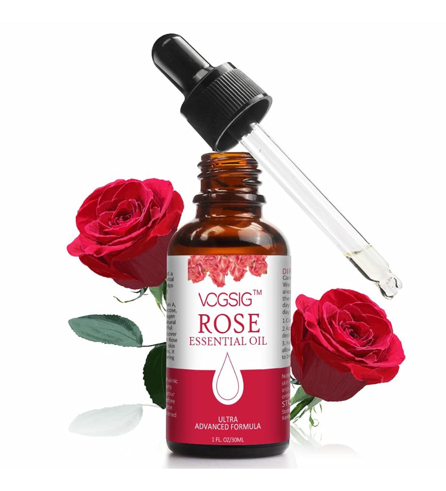 Rose Oil Essential Oil - Moisturizing, Anti-Aging, and Skin Brightening Formula for Aromatherapy and Relaxation - 30ml - Buy Online on SooperMarket.com