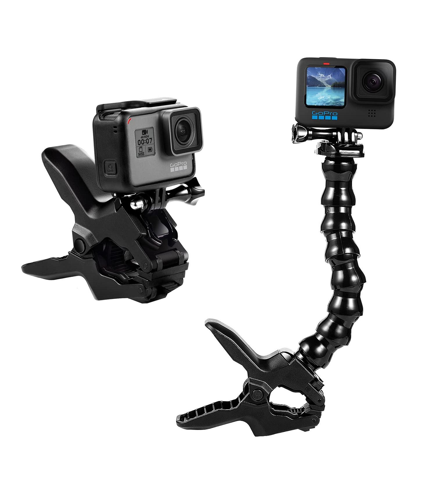 Suptig Jaws Flex Clamp Mount for GoPro and Action Cameras - Compatible with Hero 11, 10, 9, 8, 7, 6, 5, 4, Session, 3+, 3 and Arlo Pro - Gooseneck Mount for Versatile Angles - Buy Online on SooperMarket.com