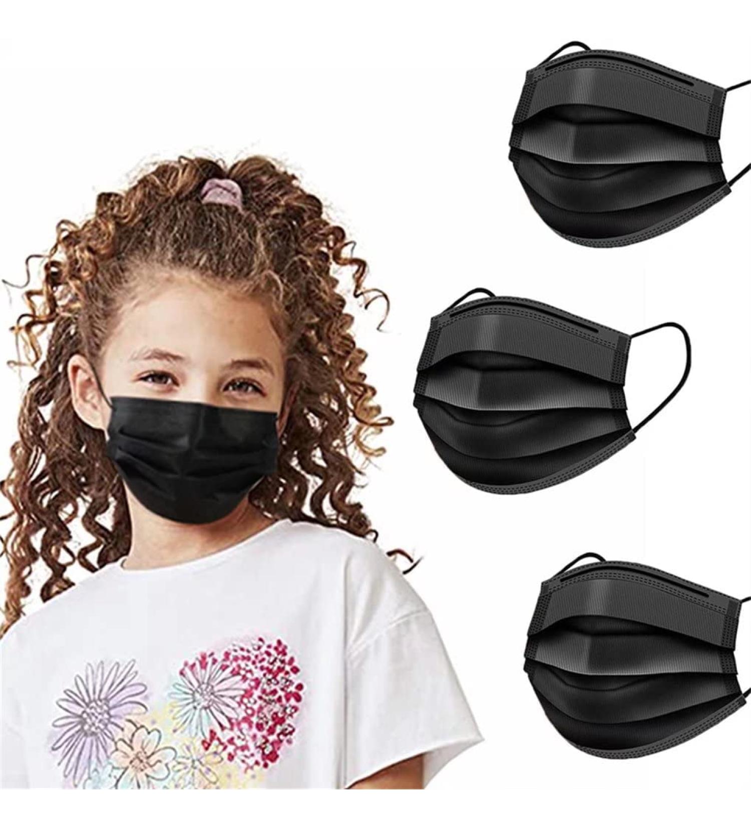 Icoolio Kids Medical Masks - 50 Pack Black Children's Face Masks Type II R | Mouth & Nose Protection - Buy Online on SooperMarket.com