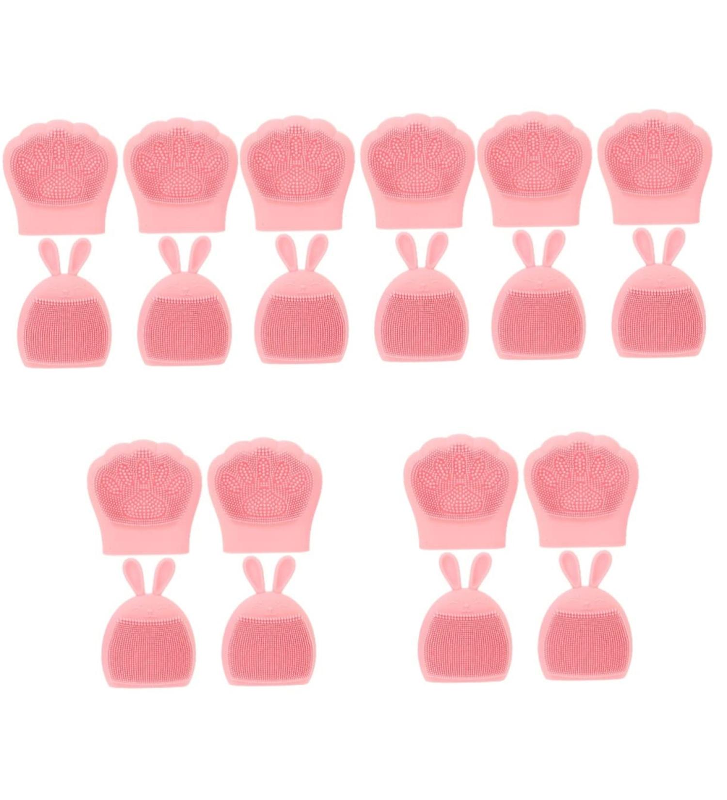 minkissy 20 Pcs Rabbit Ears Facial Brush Facial Cleansing Massage Face Scrubber Face Wash Brush Silicone Baby Cradle Cap Brush Silicone Brush Pink Miss Silica Gel Pore Brush Portable Light Pinkx5pcs 7.5x7.5cmx5pcs - Buy Online on SooperMarket.com