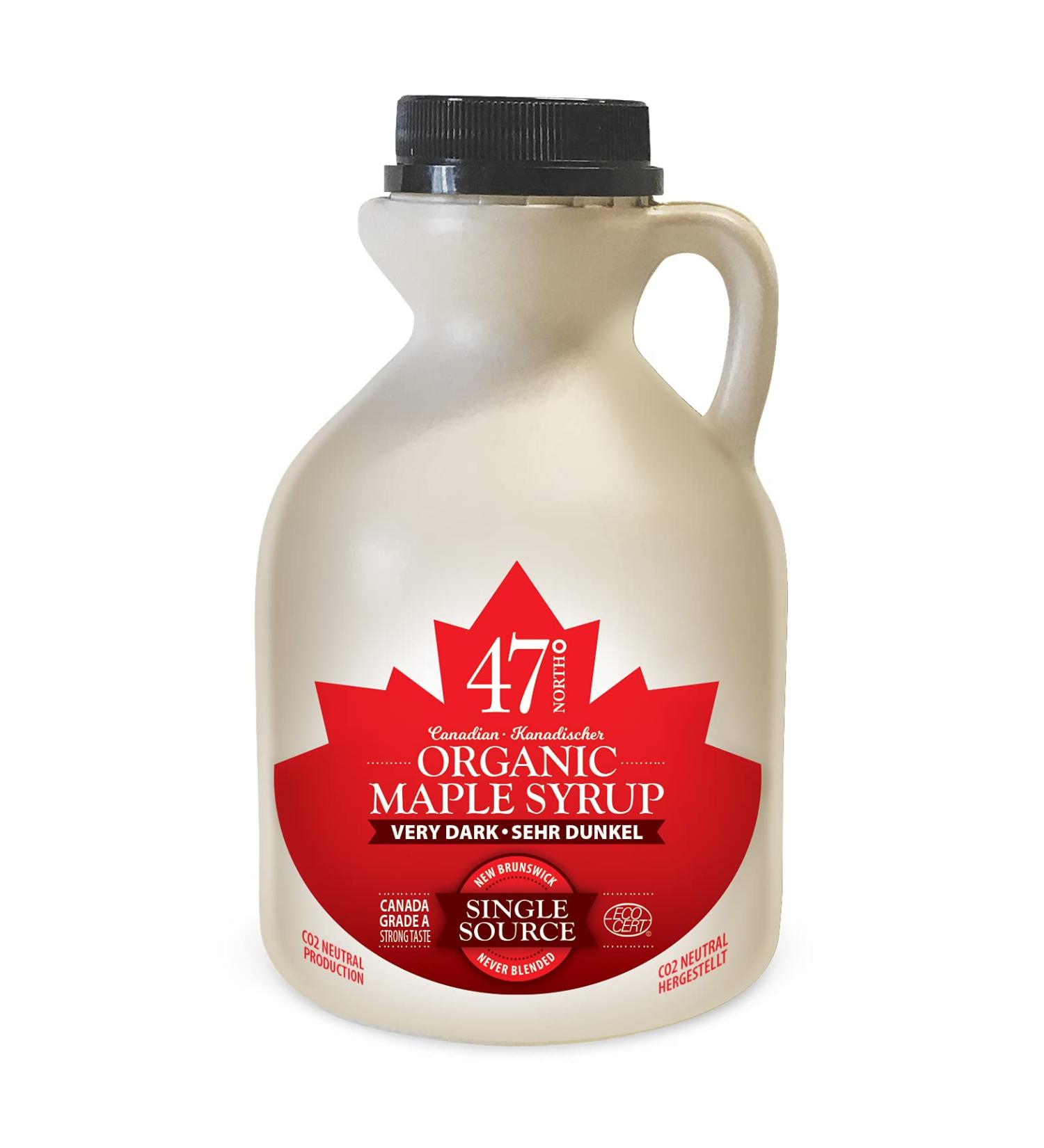 47 North Canadian Bio Maple Syrup - Very Dark Grade A 500ml | Organic Gluten-Free Vegan - Perfect for Pancakes & More - Buy Online on SooperMarket.com