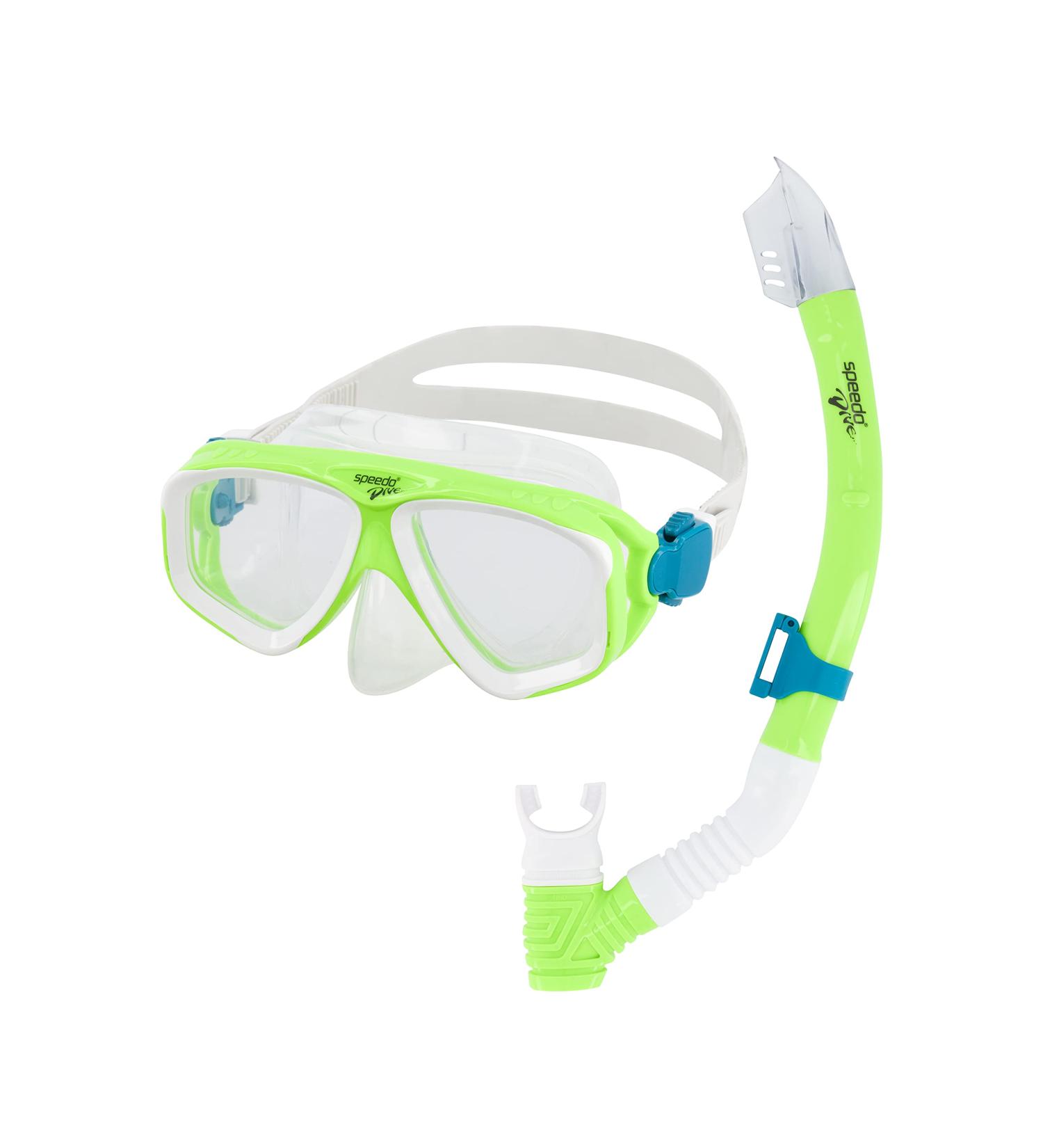 Speedo Adventure Swim Mask & Snorkel Set Junior - Green Gecko/Clear - Buy Online on SooperMarket.com