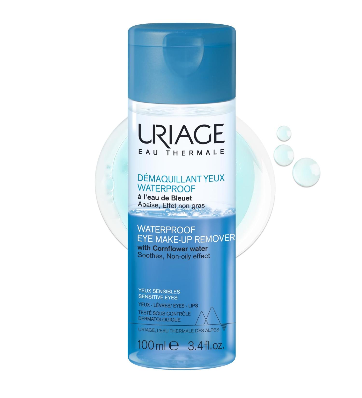 Uriative Waterproof Biphasic Eye & Lip Makeup Remover 100ml | Soothing Nourishing Non-Oily | Cornflower & Thermal Water | Fragrance-Free for Sensitive Skin - Buy Online on SooperMarket.com