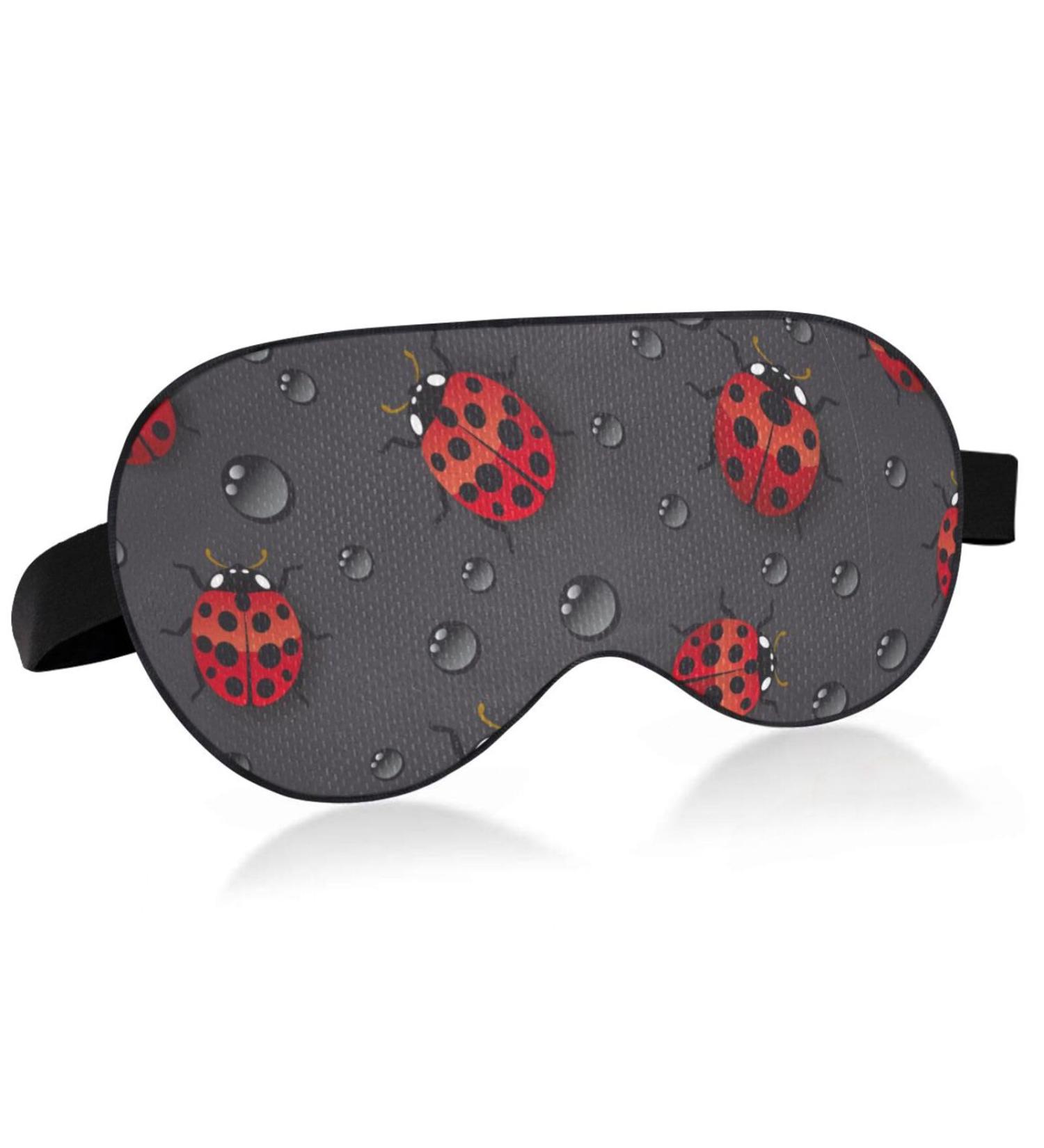 Haskirky Light Blocking Eye Mask - Breathable & Adjustable for Men and Women | Ideal for Travel, Yoga, Meditation, Office, and Deep Sleep - Ladybugs Design - Buy Online on SooperMarket.com