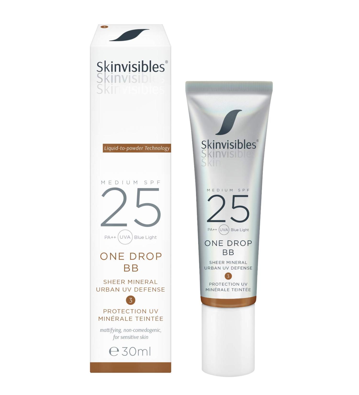 Skinvisibles One Drop BB Ebony SPF 25 | Matte Mineral BB Cream for All Skin Types | Vegan Non-Comedogenic & Cruelty-Free | 30ml - Buy Online on SooperMarket.com