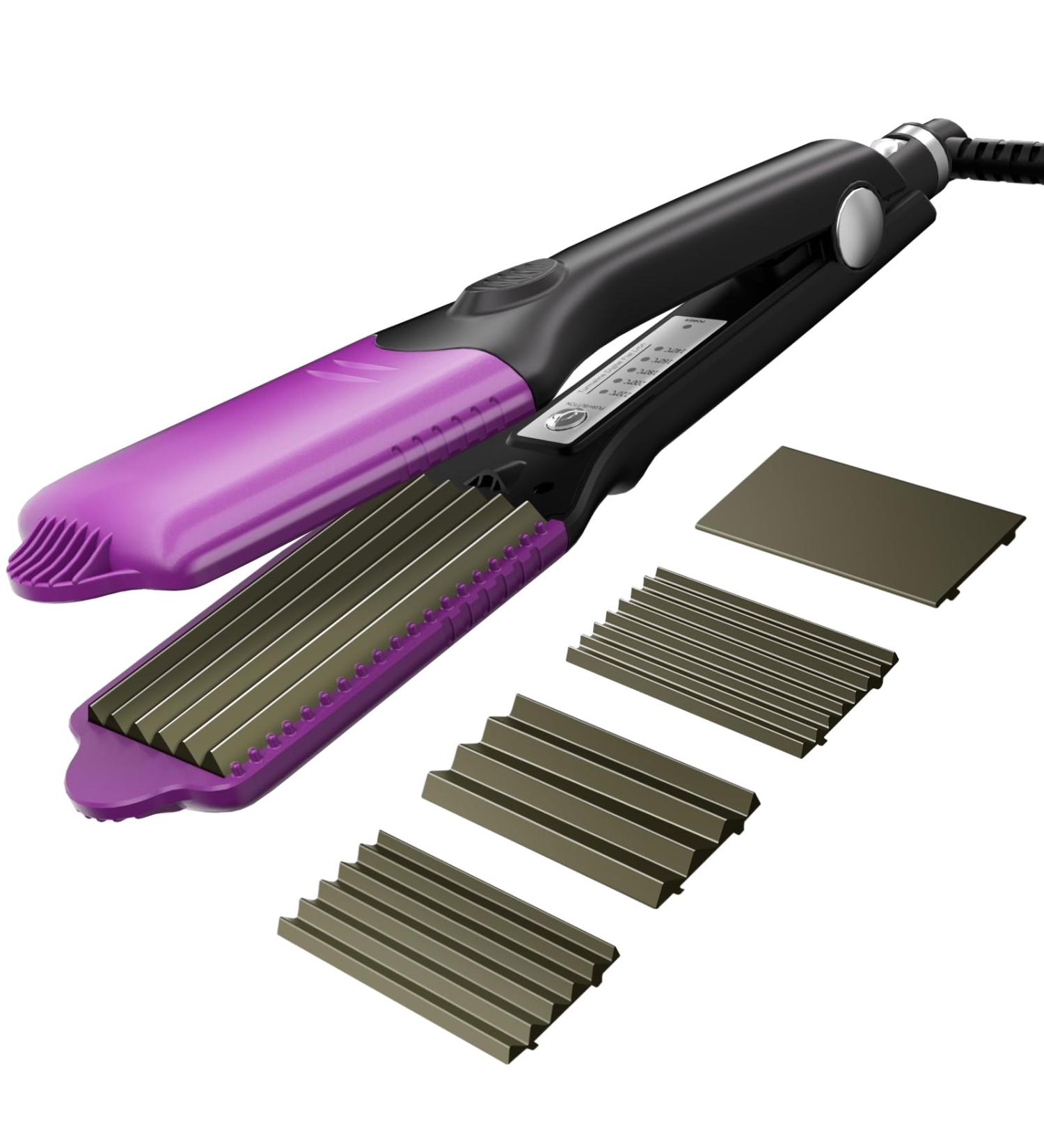 Shop HCAH Crepe Iron - 4 Interchangeable Plates for Fluffy Hairstyle Adjustable Temperature Perfect Waves - International Shipping Available - Buy Online on SooperMarket.com