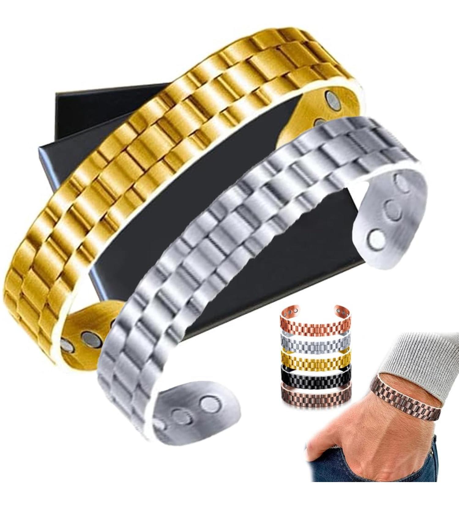 Prostapower Magnetic Copper Band Adjustable Length Simple and Fashionable Quantum Magnetic Bracelet Copper Bracelet for Men Women (One Size 2PCS-B) One Size 2pcs-b - Buy Online on SooperMarket.com