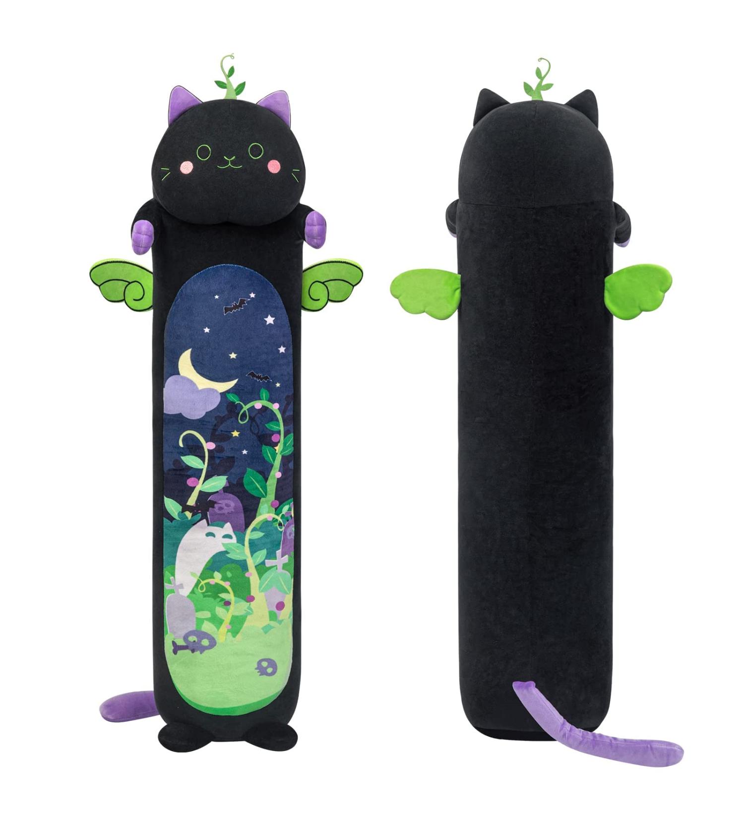 Mewaii 36in Long Devil Mint Cat Plush Pillow Stuffed Animal - Cute Kitty Sleeping Hugging Soft Toy for Kids (Black) - 36inch - Buy Online on SooperMarket.com