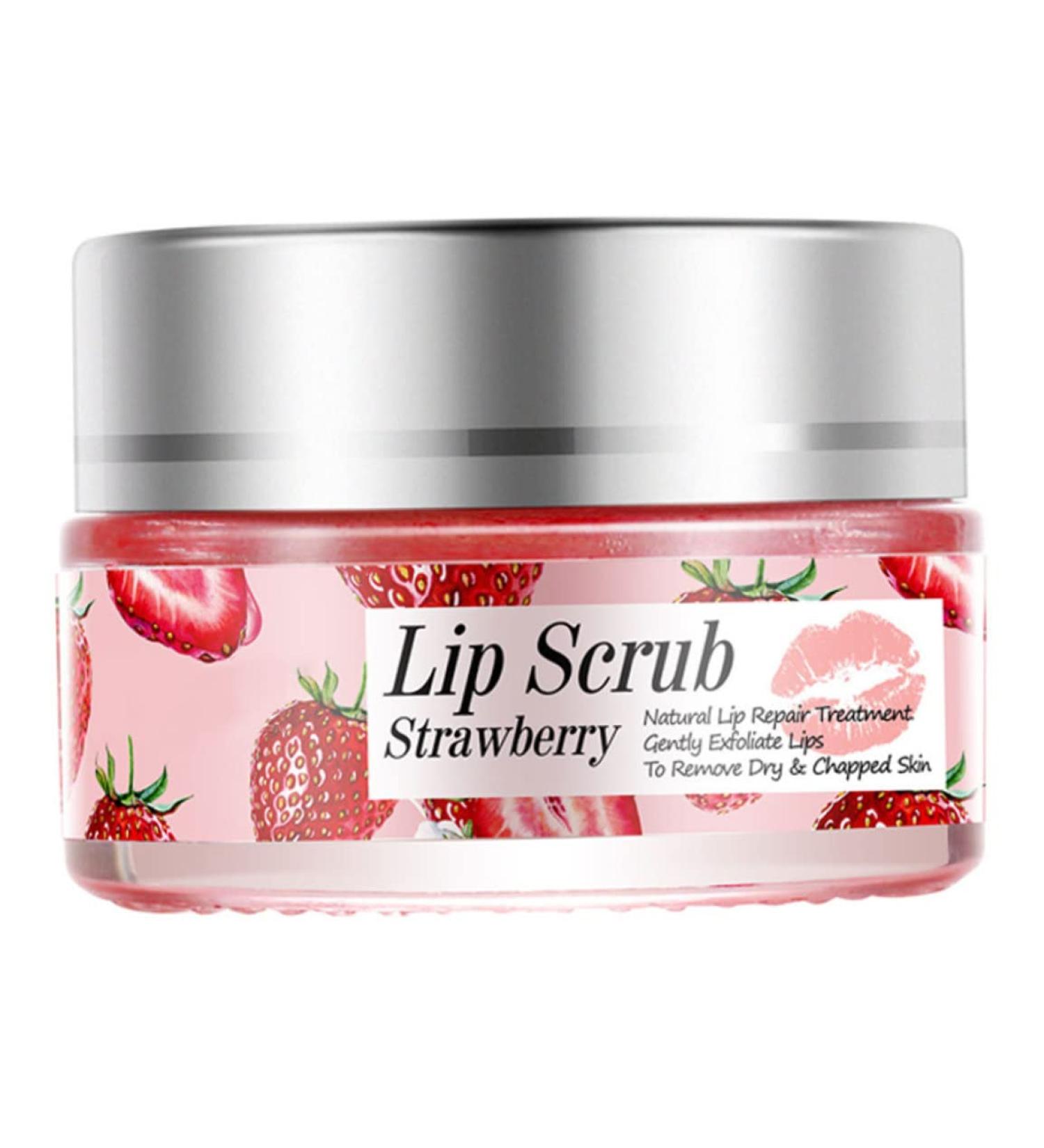 Lip Scrub Exfoliator Lip Overnight Moisturizer Sleeping Cream Lip Repair Balm Strawberry - Buy Online on SooperMarket.com