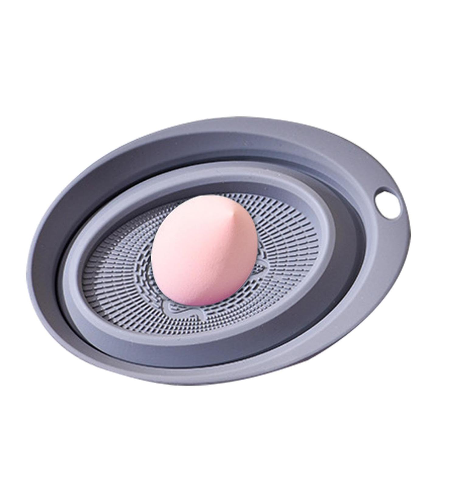 Shichangda Makeup Brush Cleaner Mat | Silicone Pad Scrubber - Portable Silicone Makeup Brush Cleaner Washing Tools for Girls and Women Grey - Buy Online on SooperMarket.com