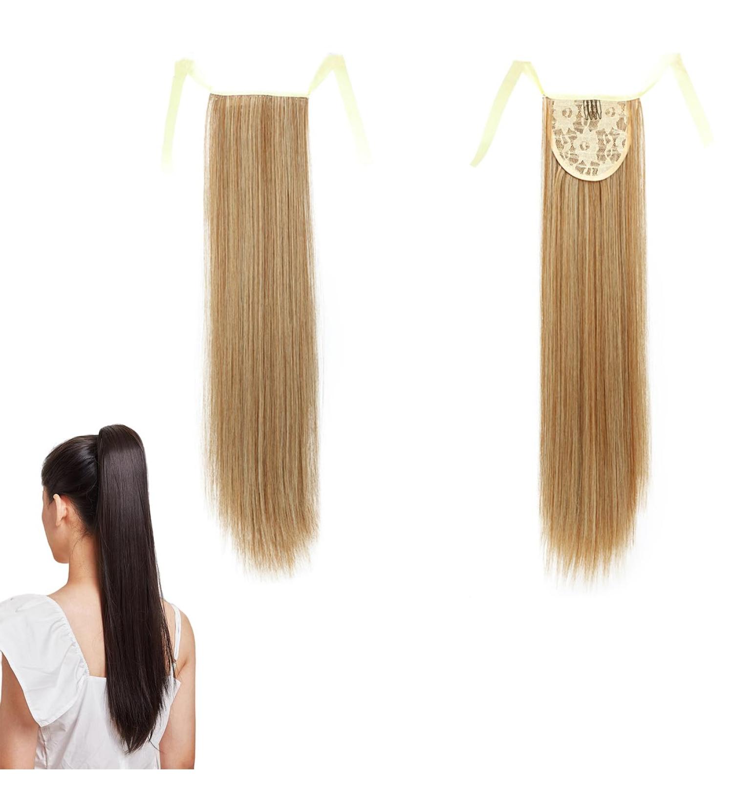 Prinfantasy Halo Hair Extension Wrap Around Ponytail 22 inch - Synthetic Hairpiece for Women - Straight Fashion Style Clip in Ponytail GBMW049 - Buy Online on SooperMarket.com