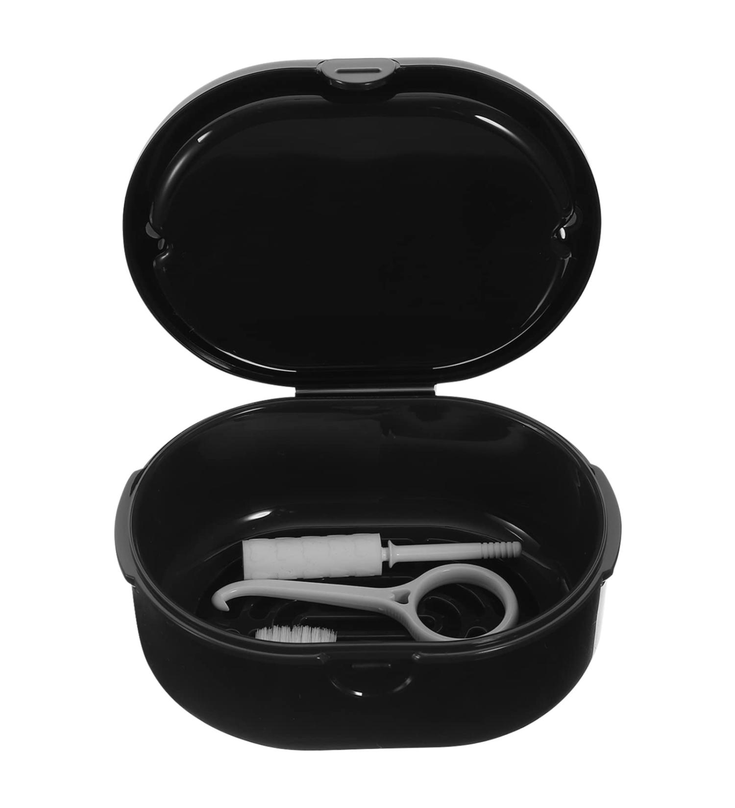 Denture Cleaning Kit with Retainer Case and Remover Tools - Ideal for Home, Office, School, and Travel - Black - Buy Online on SooperMarket.com