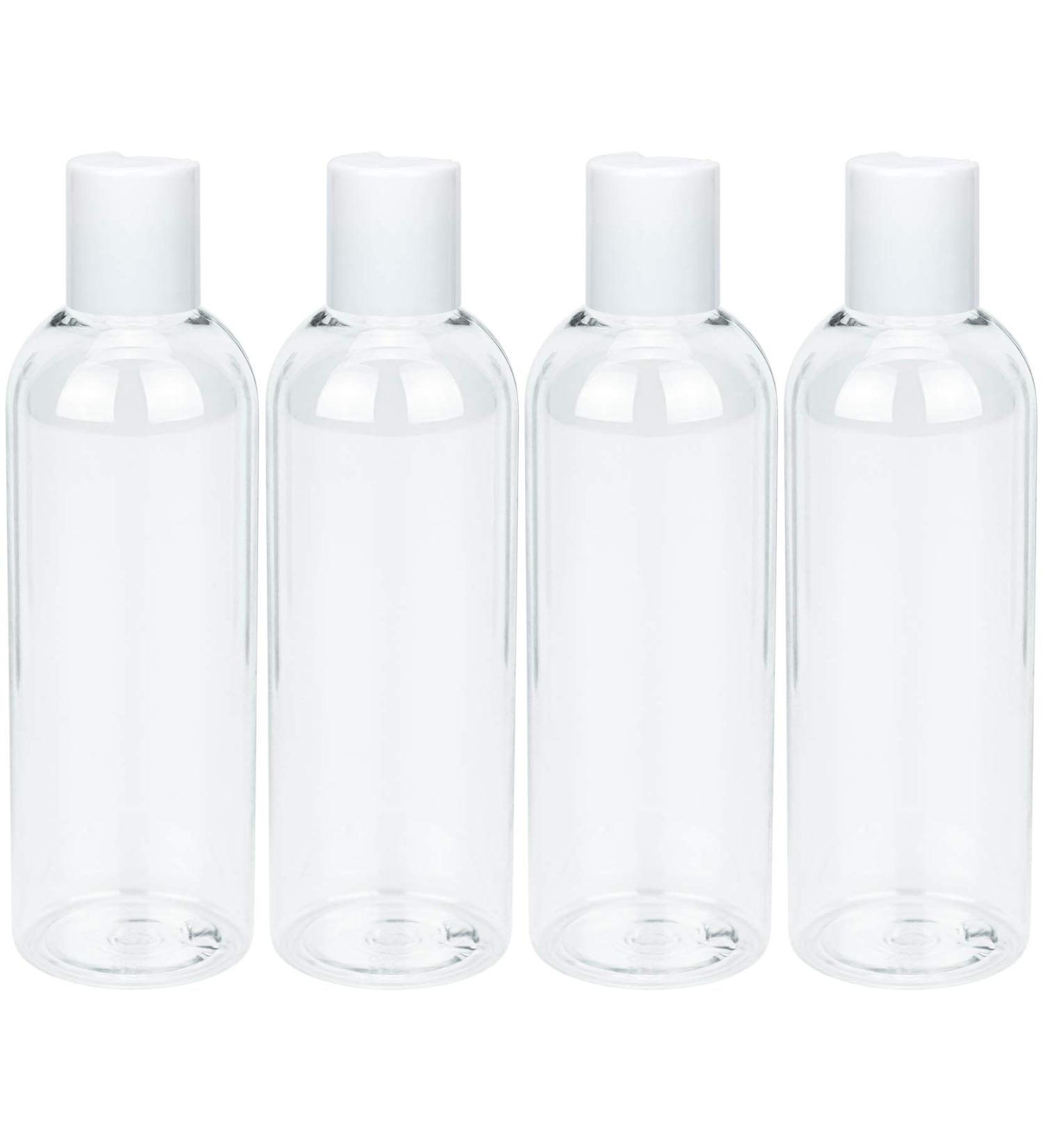 Buy BPA-Free PET Travel Bottle Set - 4x100ml Transparent Plastic Bottles with Disktop Caps | International Shipping - Buy Online on SooperMarket.com