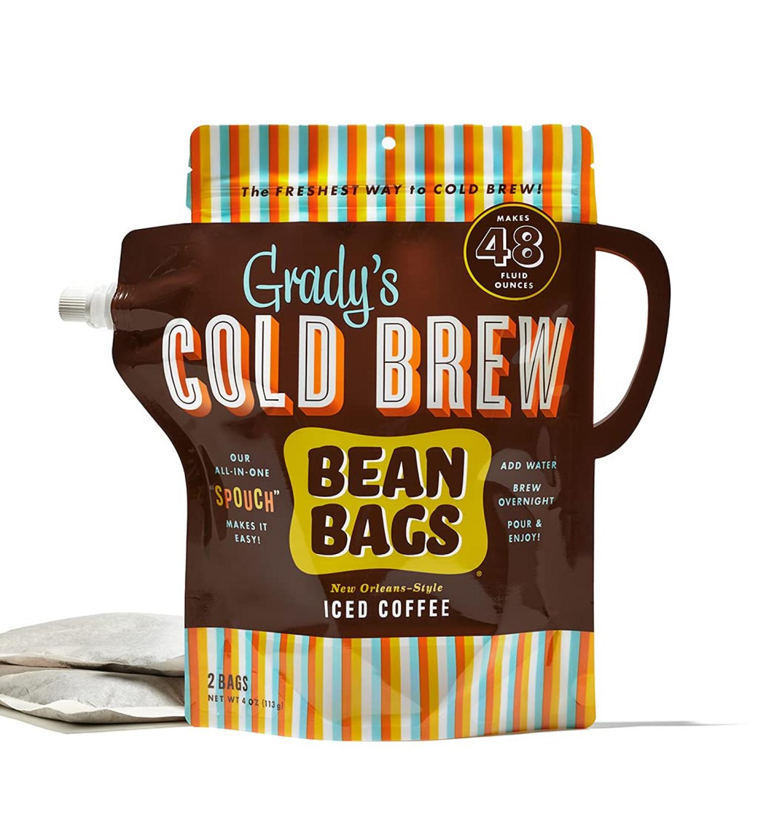 Grady's Cold Brew Coffee Spouch with 2 Bean Bags + Pour Bag - 4 Servings 4oz (Pack of 1) - Buy Online on SooperMarket.com