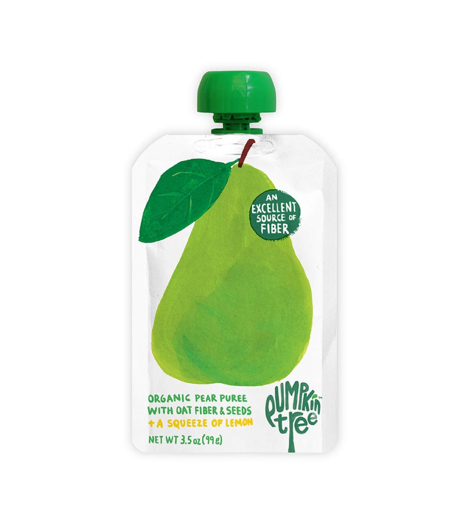 Pumpkin Tree Organics Pear Fruit Snack Pouch with Fiber & Lemon 3.5 oz (Pack of 10) - Buy Online on SooperMarket.com
