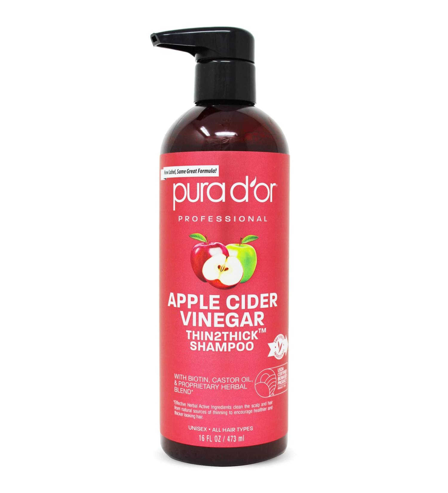 Pura D Apple Cider Vinegar Thin2Thick Shampoo 16 oz - Nourish & Volumize Hair - Buy Online on SooperMarket.com