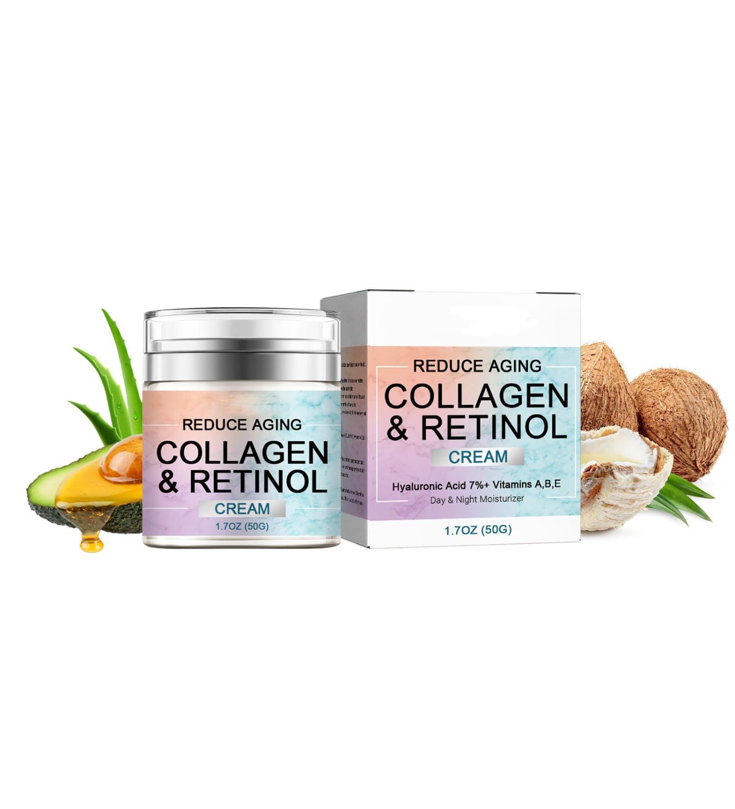 Collagen Retinol Face Cream Face Care Moisturiser For Women Anti-Aging Hyaluronic Acid Face Moisturiser Acne Redness Reducing Face Cream Hydrating Face Cream Face Cream For Mature Skin - Buy Online on SooperMarket.com