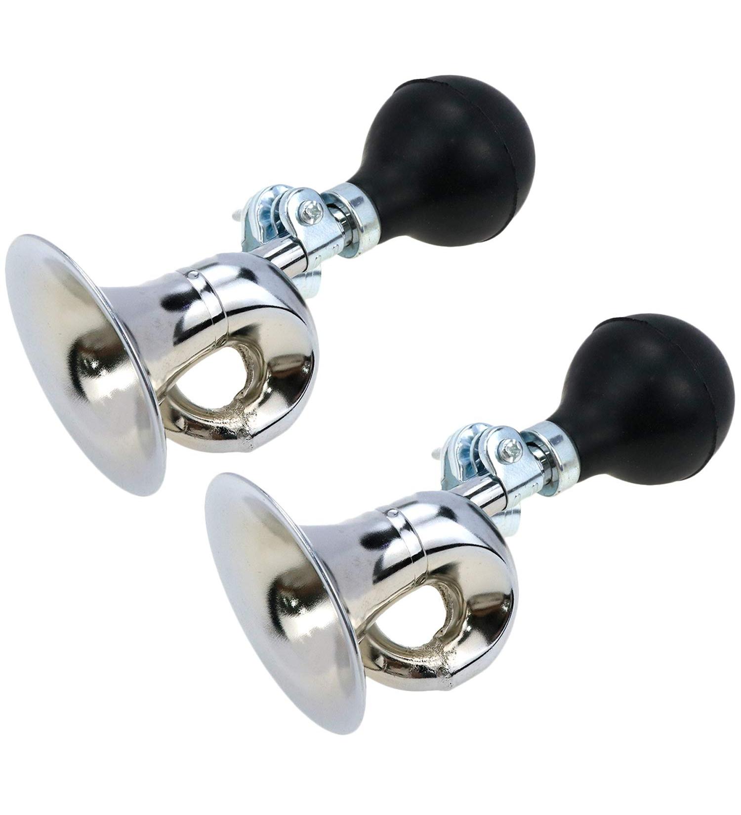 2 Pcs Retro Clown Horn Set for Kids Bike & Golf Cart - Metal Air Horn with Squeeze Bulb by AUTUT - Buy Online on SooperMarket.com