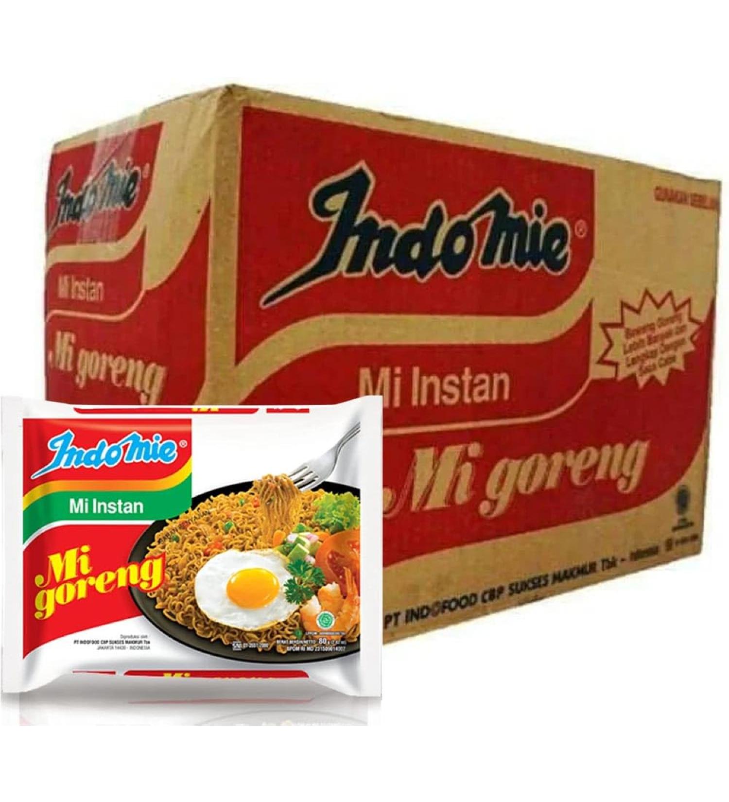 Indomie Mi Goreng Fried Instant Noodles 85g X 40 Packs Original Imported Indonesian Indomie Noodles - Authentic Sweet And Spicy Indonesian Noodles Imported By Vabe UK - Buy Online on SooperMarket.com
